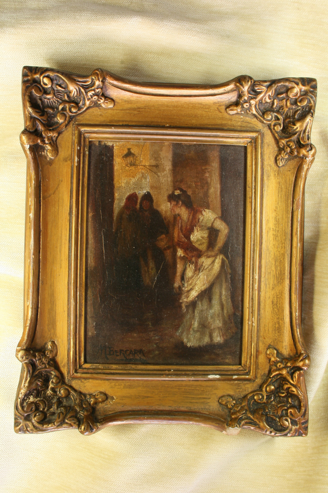 Antiguedades - PINTURA GOYESCA FIRMADA. M.BERCARA. S.XIX.
