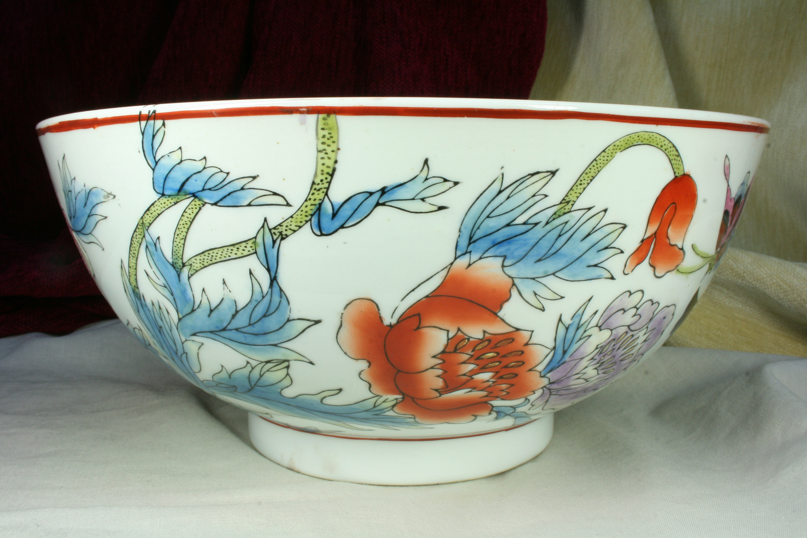 Antiques - CHINESE WILLOW WITH FLOWERS. ENAMELED PORCELAIN. S.XX