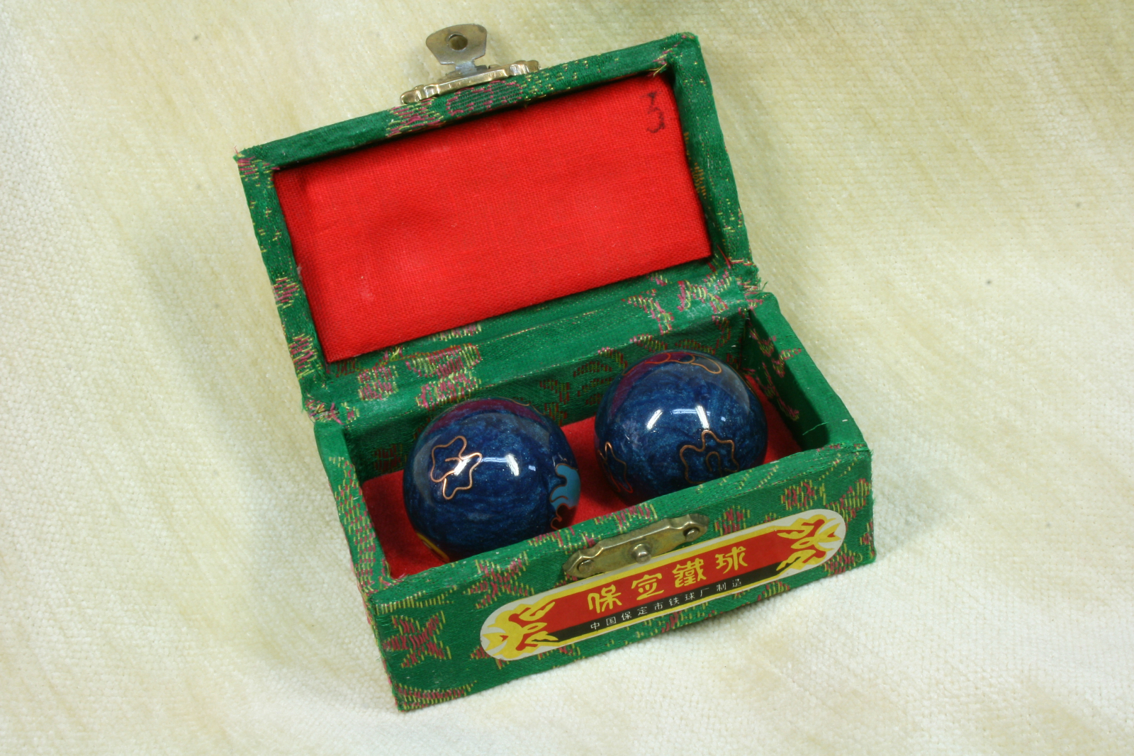 Antiques - HEALTH BALLS WITH ENAMEL. ROOSTERS