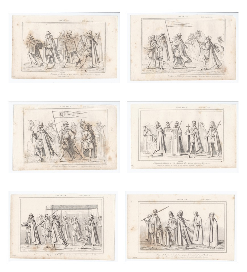 Antiguedades - GRABADO ENTIERRO FEDERICO I. DINAMARCA EN 1588. (T)