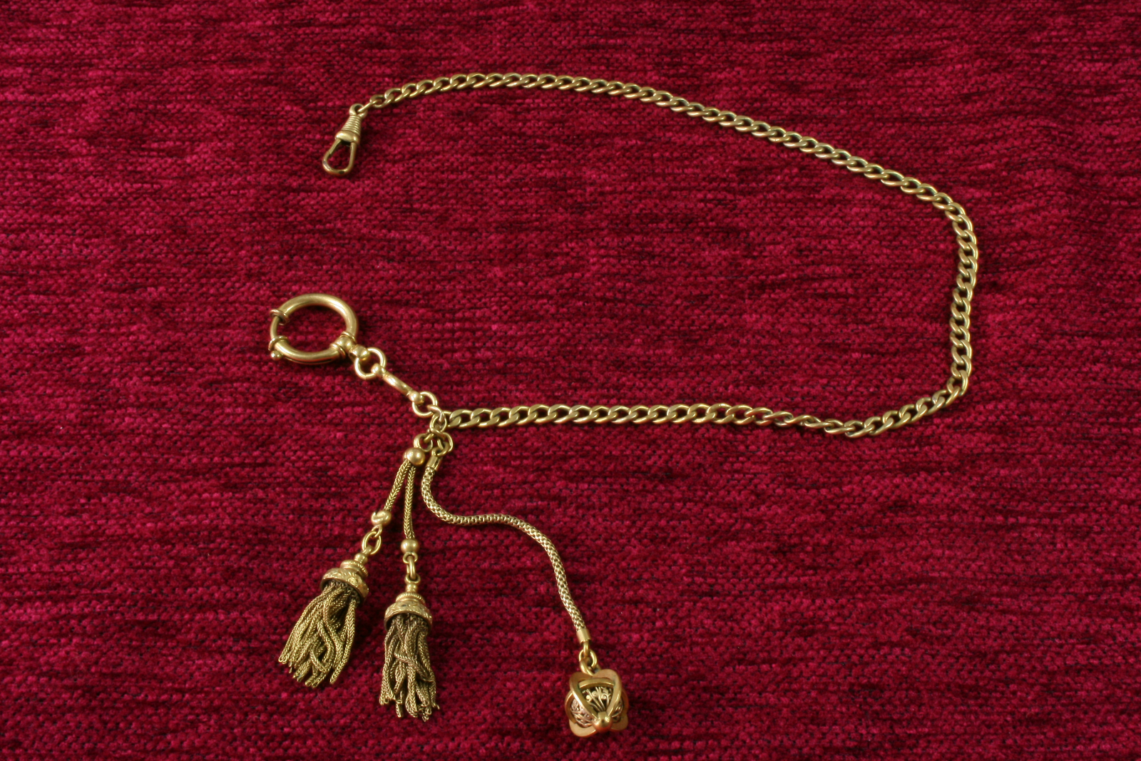Antiques - LEONTINA BALL DOUBLE STRINGS. SINGLE ALBERT. S.XIX