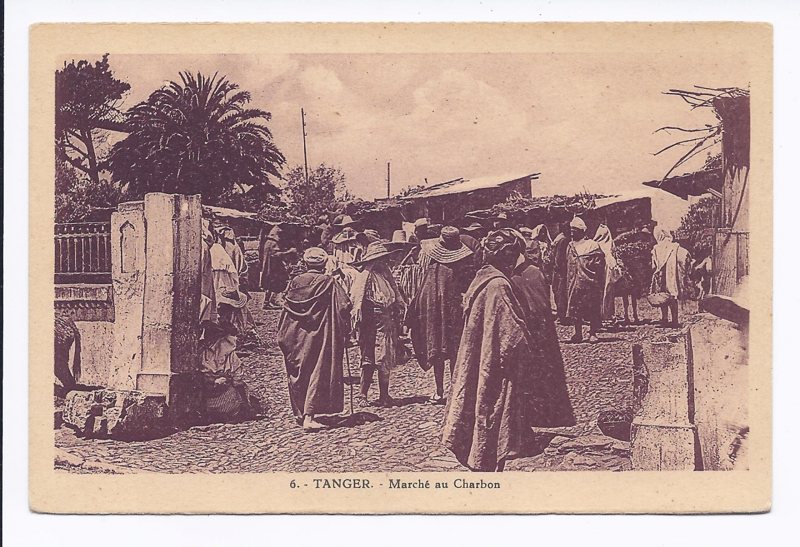 Antiques - POSTCARD MOROCCO. COSTUMER. TANGIER. COAL MARKET.