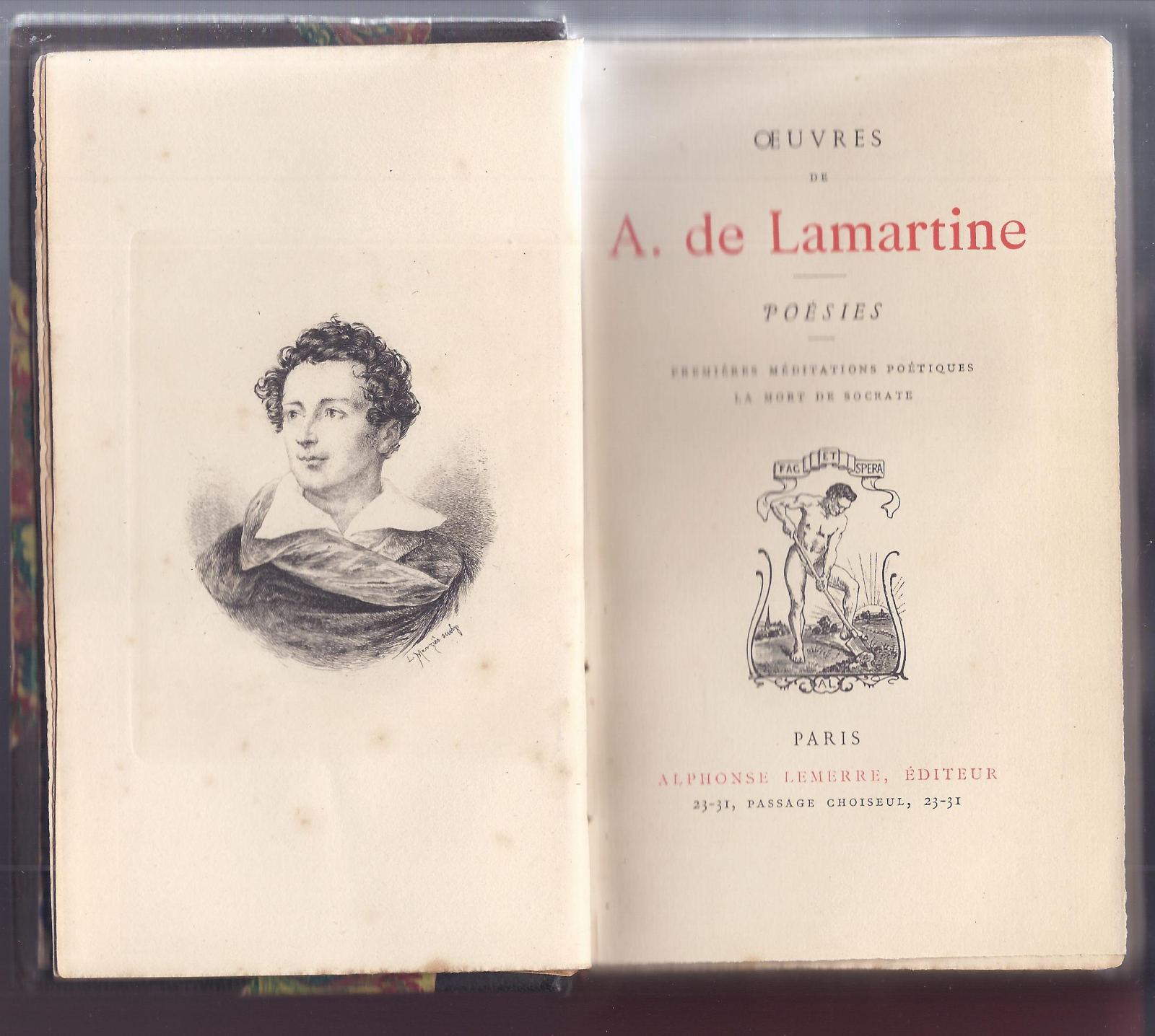 Antiguedades - LIBRO OBRAS DE A. DE LAMARTINE. LAS PRIMERAS REFERENCIAS MEDITACIONES (T)