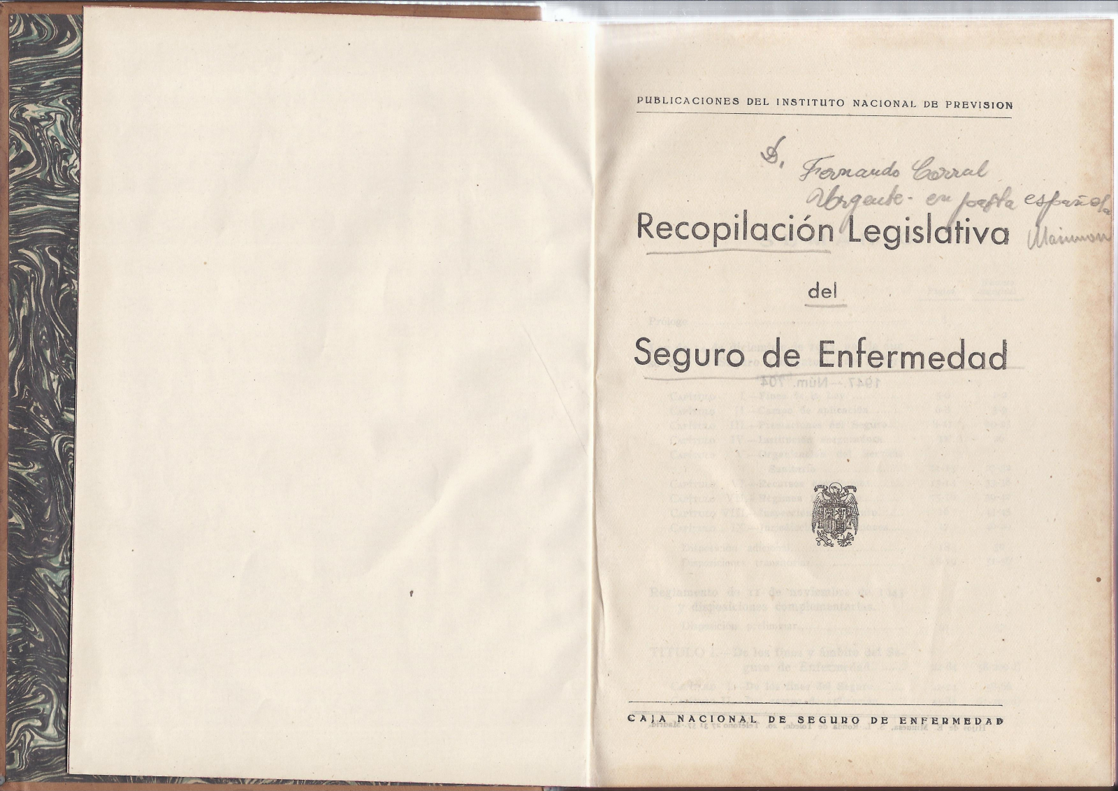 Antiques - BOOK LEGISLATIVE COMPILATION OF SICKNESS INSURANCE. 1947 (T)
