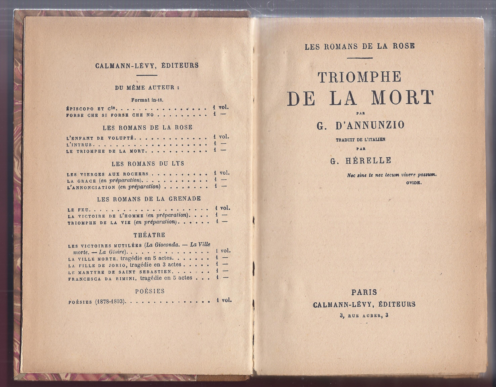Antiques - BOOK TRIOMPHE DE LA MORT. TRIUMPH OF DEATH. NOVEL. (T)