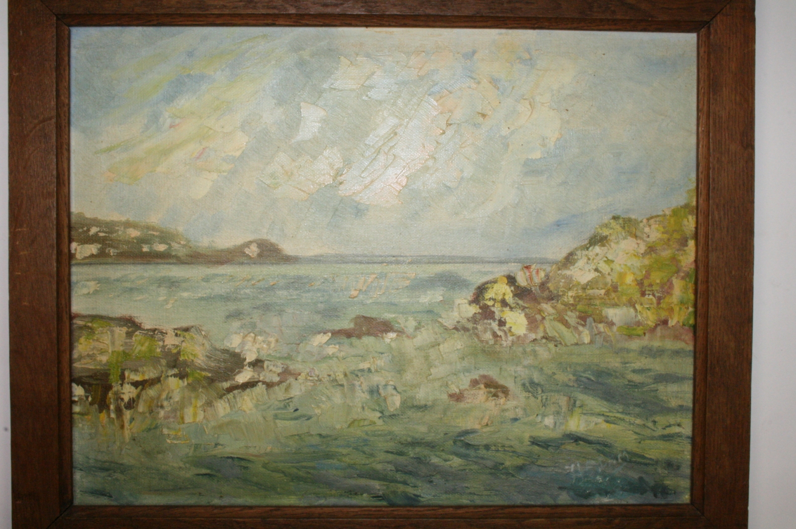 Antiques - OIL PAINTING MARINA. PICTURE PAINTED ON CANVAS. MARINA IN OIL (T)