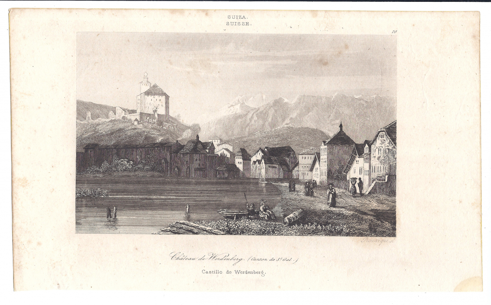 Antiques - RECORDED CASTLE OF WERDENBERG. CANTON OF ST. GALL. SWITZERLAND.