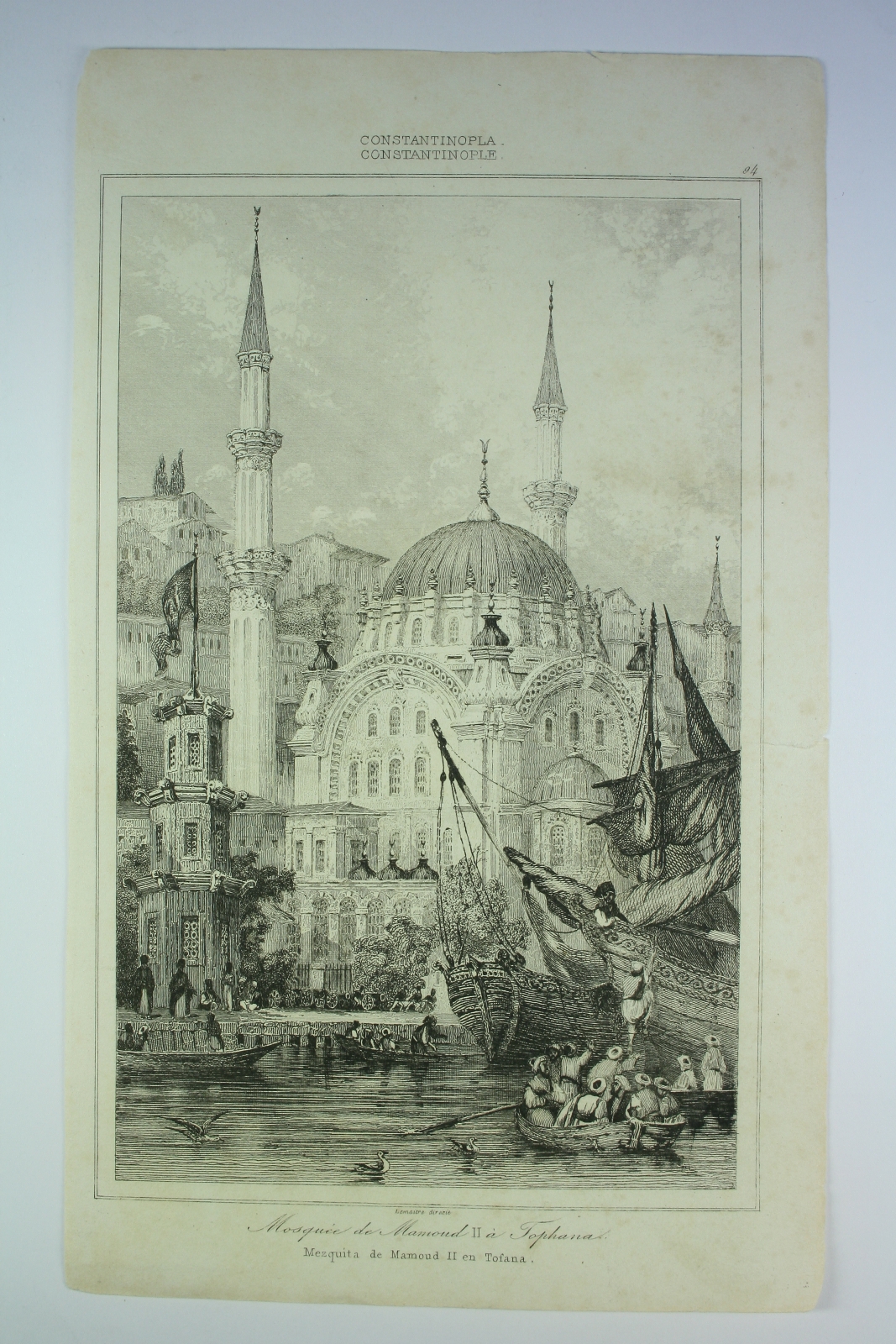 Antiguedades - GRABADO CONSTANTINOPLA. MEZQUITA MAMOUD.