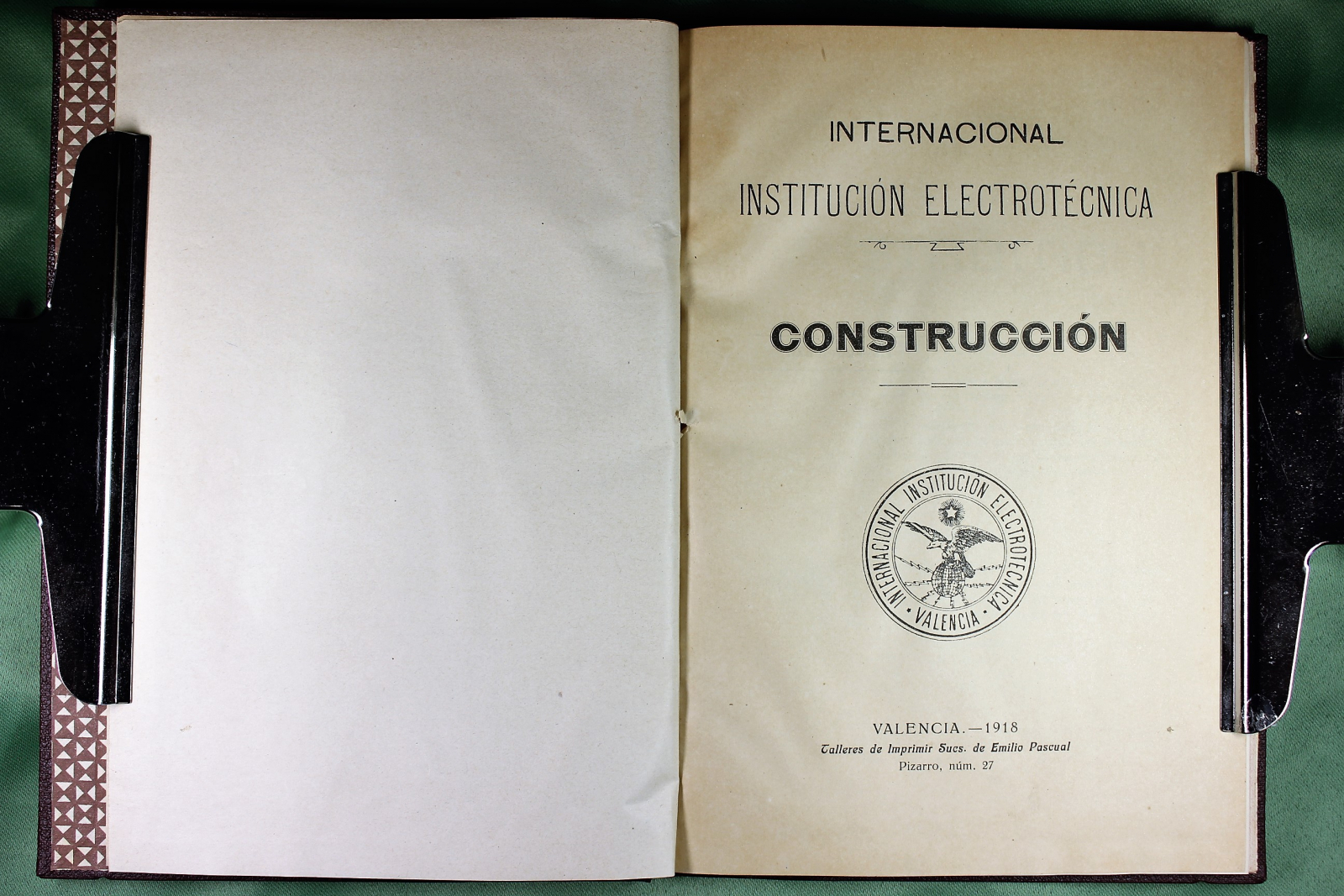 Antiguedades - CONSTRUCCIÓN. INTERNACIONAL. INSTITUCIÓN ELECTROTÉCNICA. 1918 (T)
