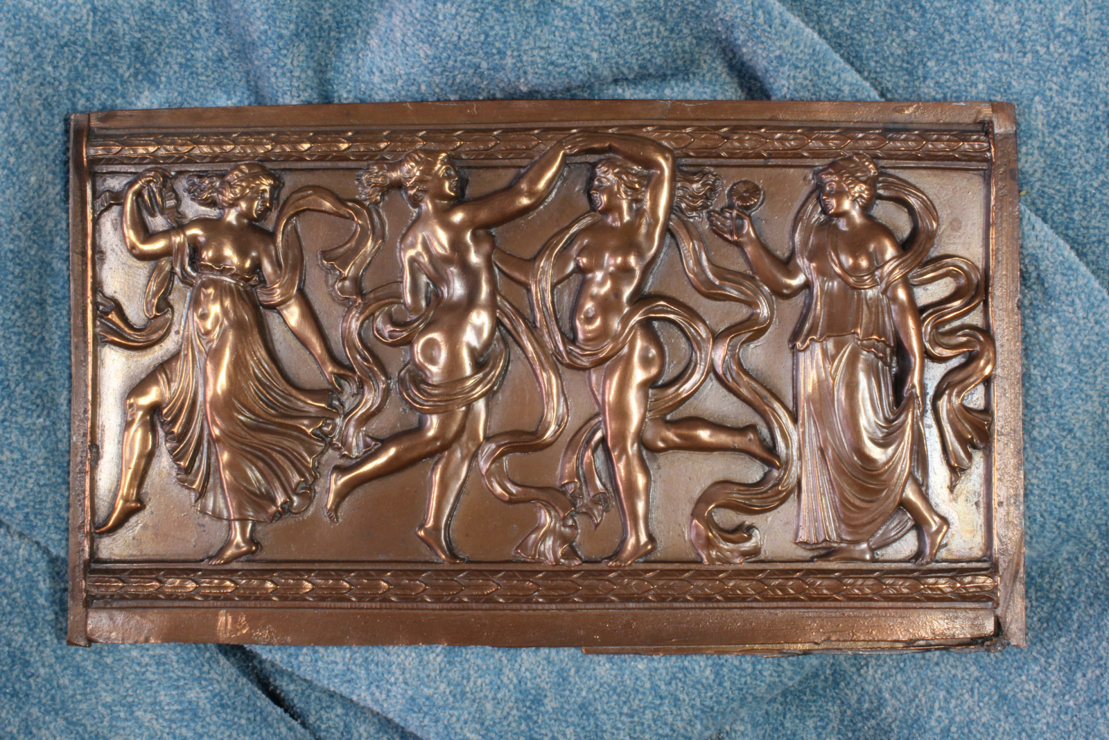 Antiques - NEOCLASSICAL ELECTROPLATING PLATE. DANCING NYMPHS