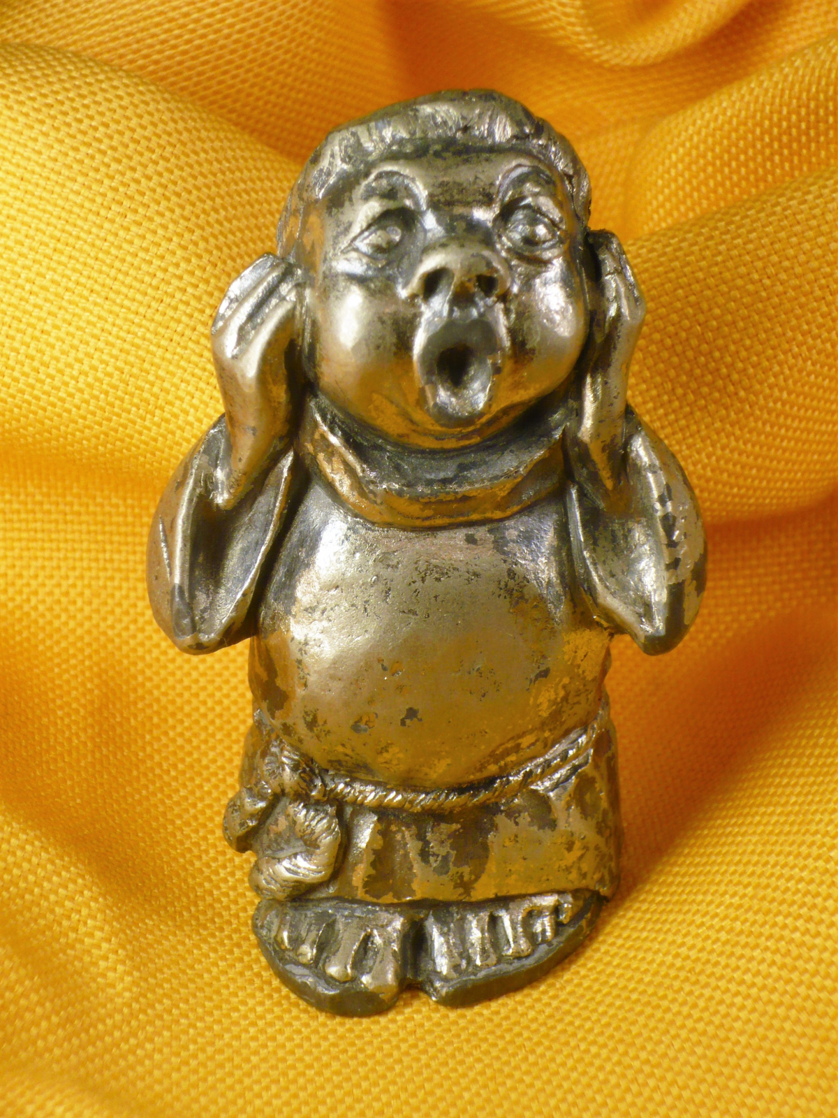 Antiques - MONK SCREAMING. PEWTER FIGURE