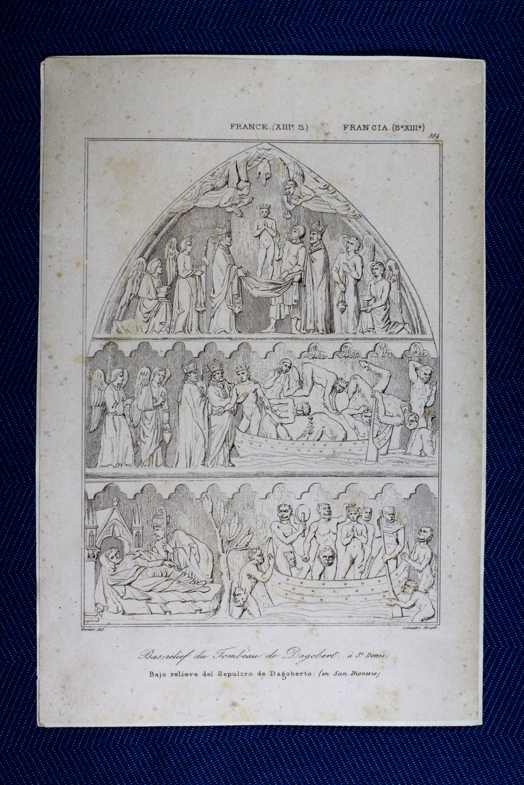Antiguedades - GRABADO SEPULCRO DAGOBERTO I. VERNIER.