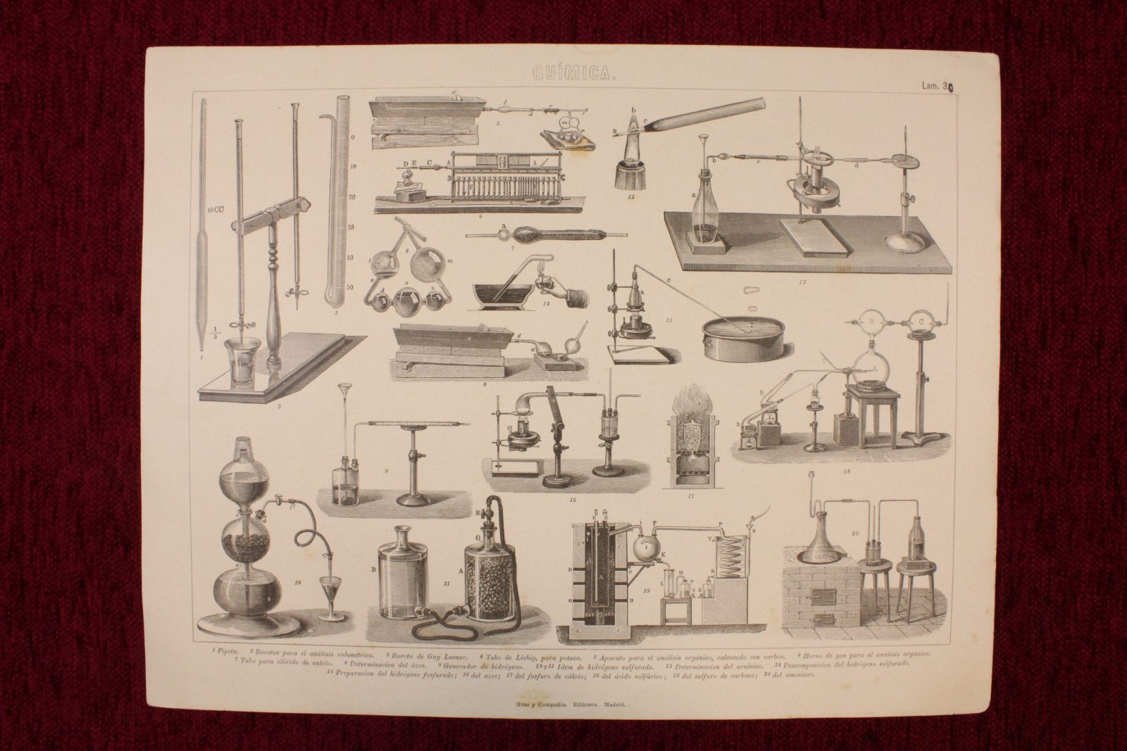 Antiques - ENGRAVING CHEMISTRY LABORATORY APPARATUS PART 2. GRAS & CO.