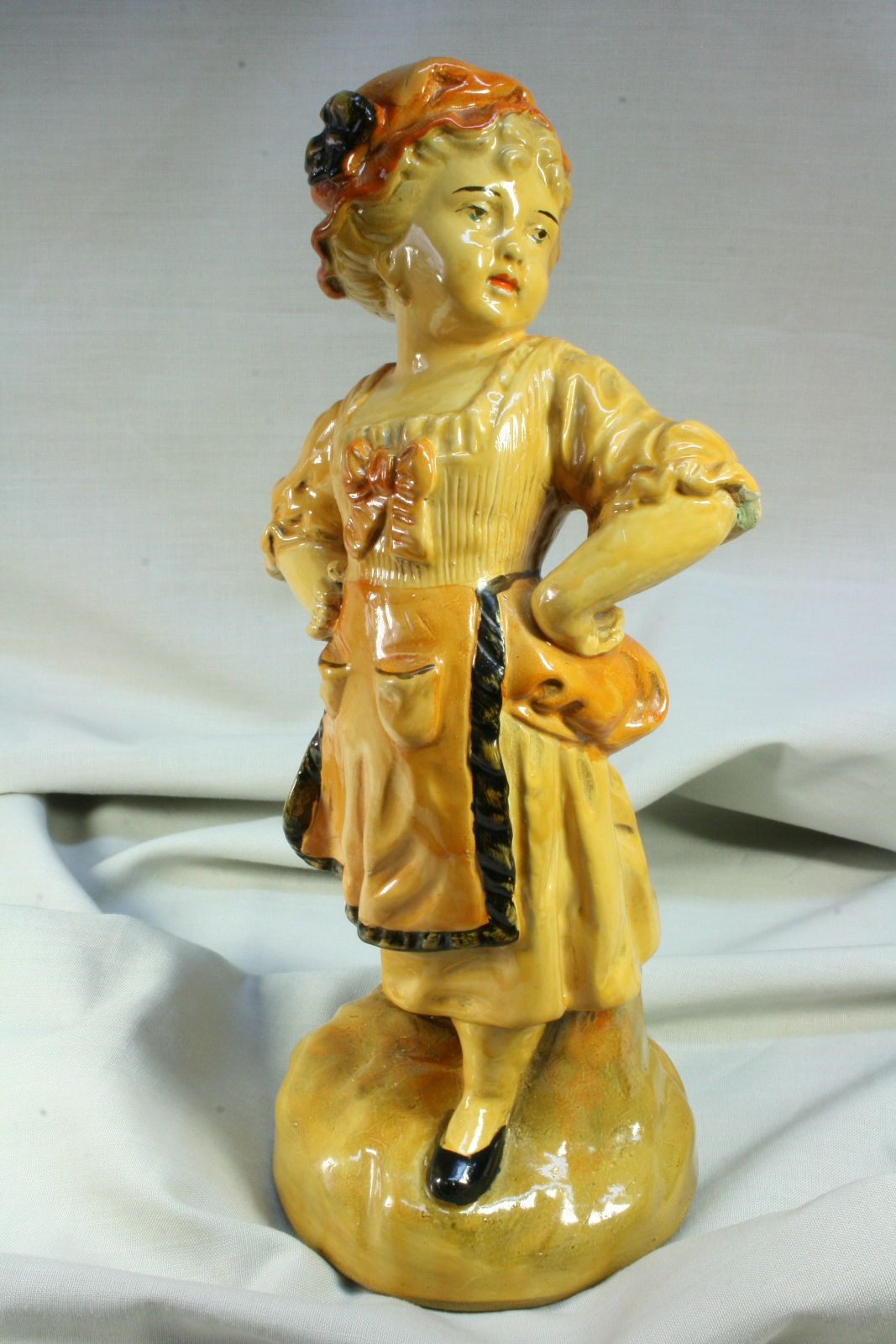 Antiques - PLASTER GIRL. PEASANT FIGURE.