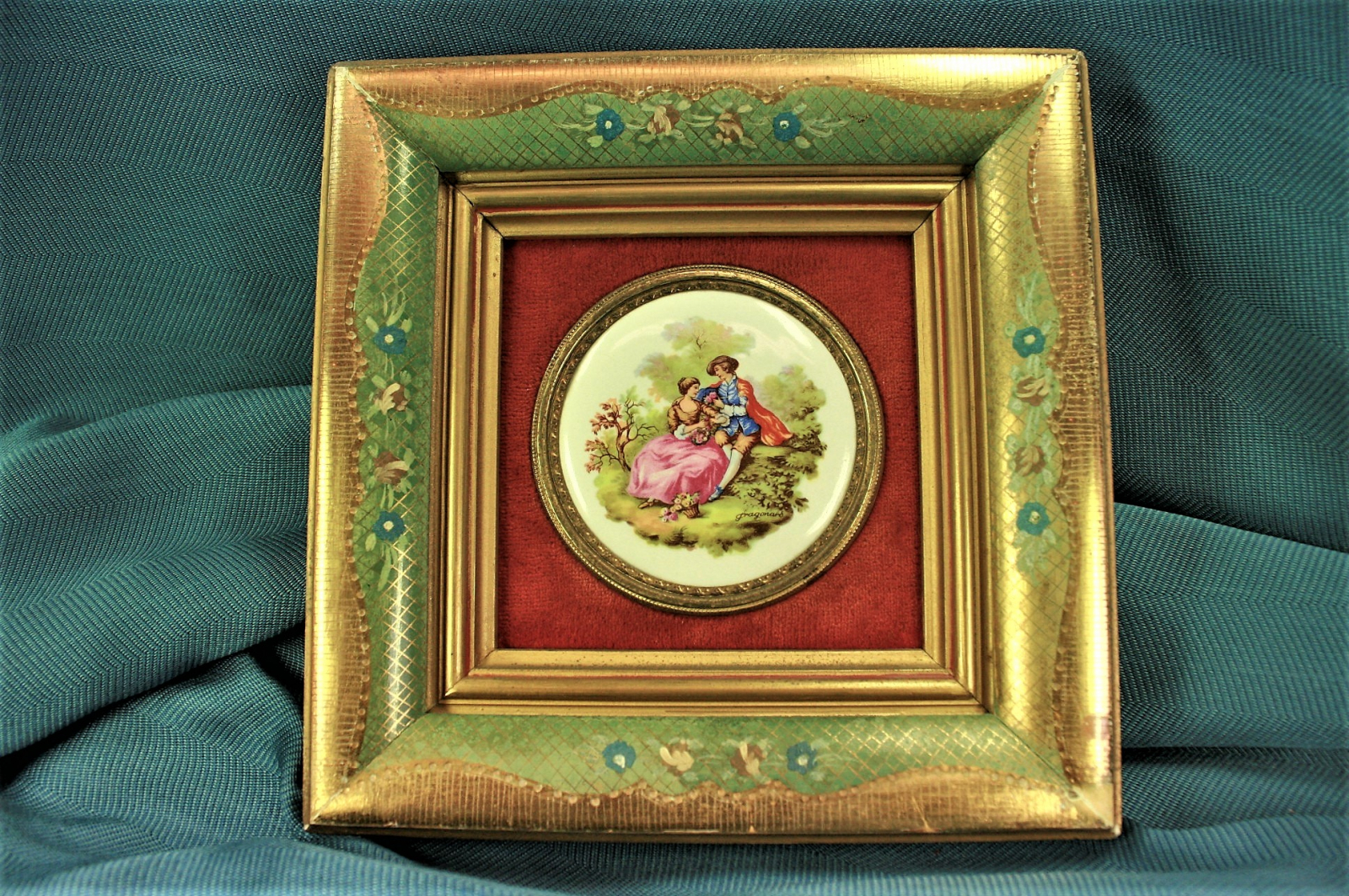 Antiguedades - CALCOMANÍA SOBRE PORCELANA. MINIATURA. FRAGONARD. (T)