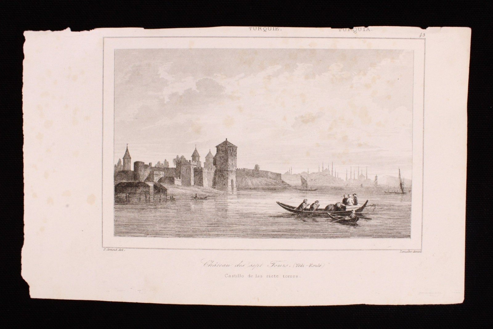 Antiques - ENGRAVING CASTLE OF THE SEVEN TOWERS. TURKEY (T)