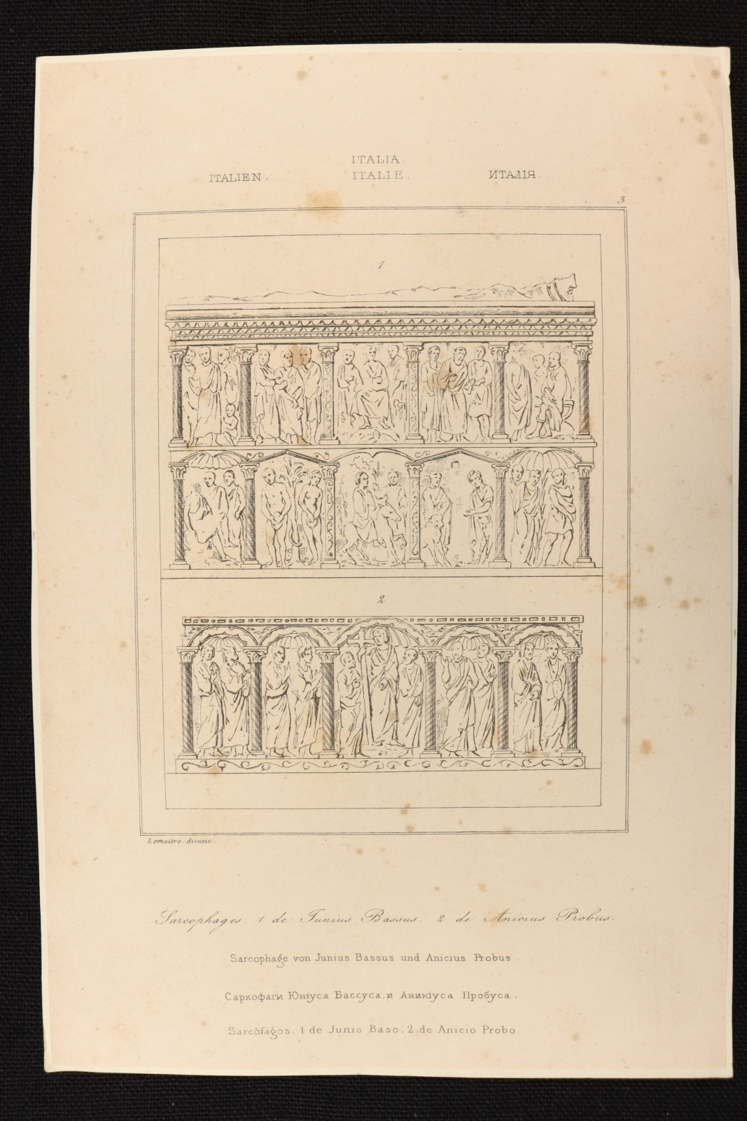 Antiques - ENGRAVING SARCOPHAGUS JUNIUS BASUS AND ANICIUS PROBUS. (T)