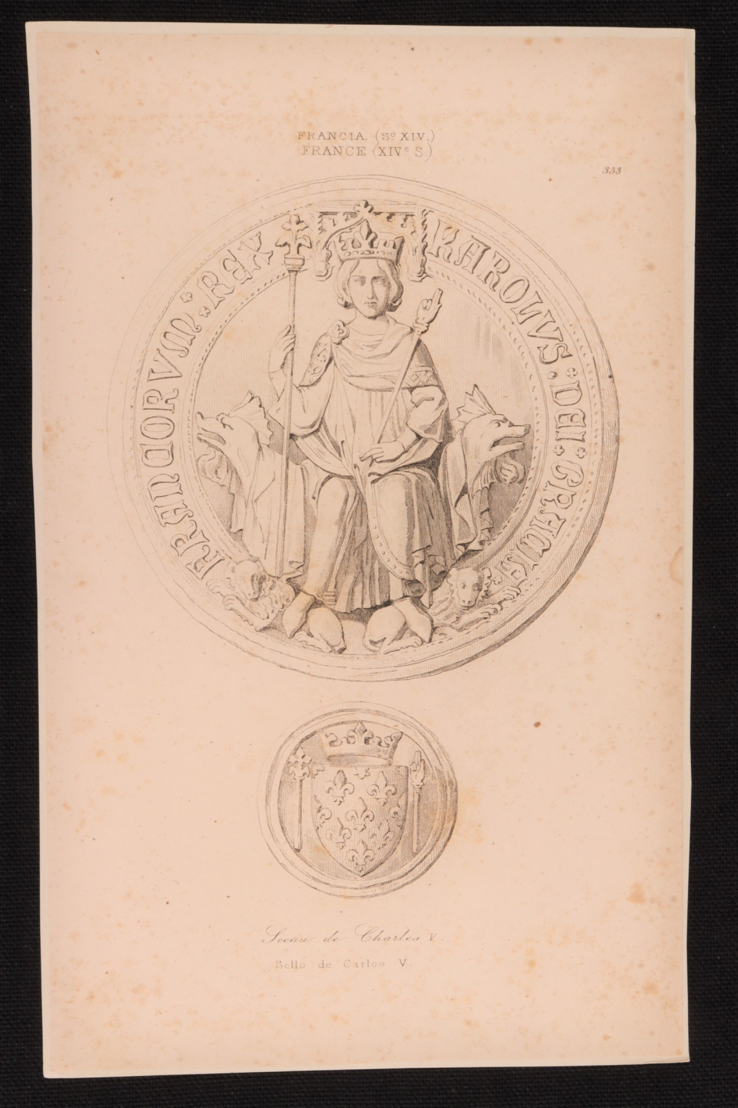 Antiques - ENGRAVING STAMP OF CHARLES V OF FRANCE.