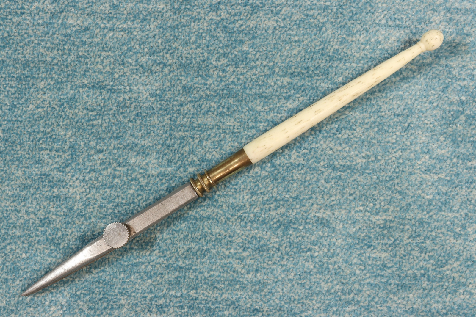 Antiques - BONE, BRASS AND STEEL TRACER LINES. S.XIX