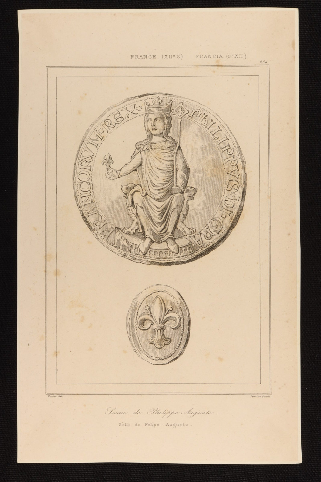 Antiques - ENGRAVING SELLO FELIPE II EL AUGUSTO.