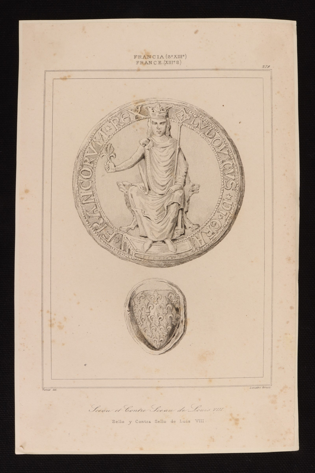 Antiques - ENGRAVING SEAL AND COUNTER SEAL OF LOUIS VIII. 