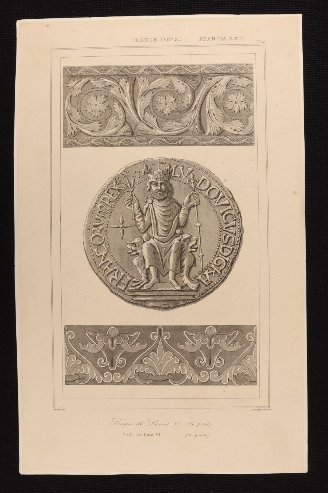 Antiques - ENGRAVING STAMP OF LOUIS VI OF FRANCE. THE FAT MAN