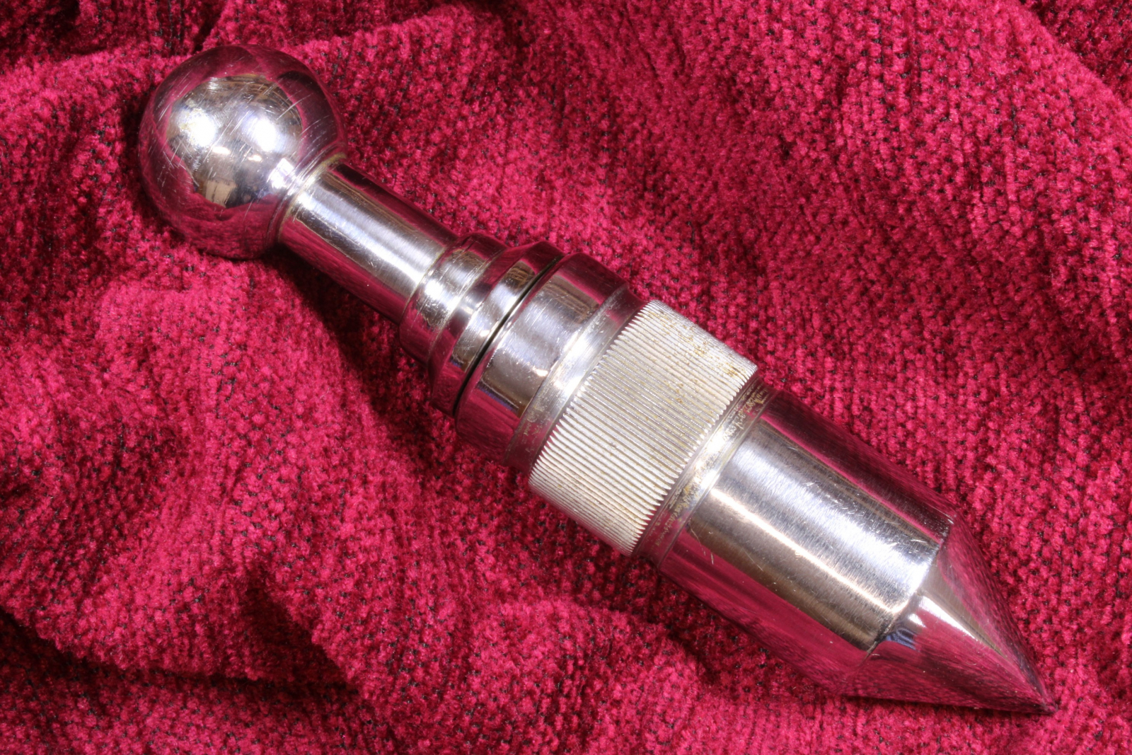 Antiguedades de plumb bob nickel plated iron construction large thread size