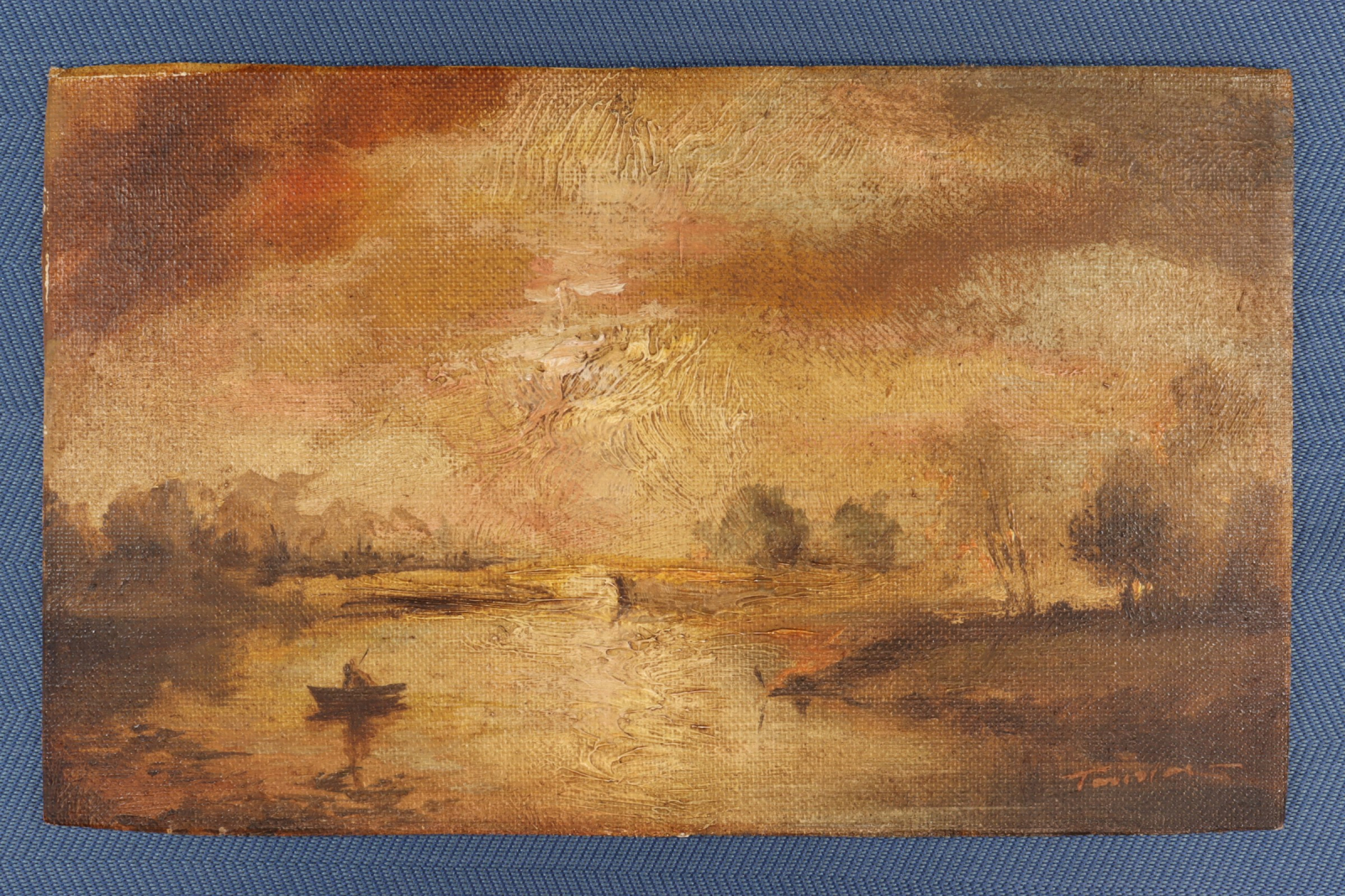 Antiques - OIL ON CANVAS GLUED TO TÁBLEX. THE 50