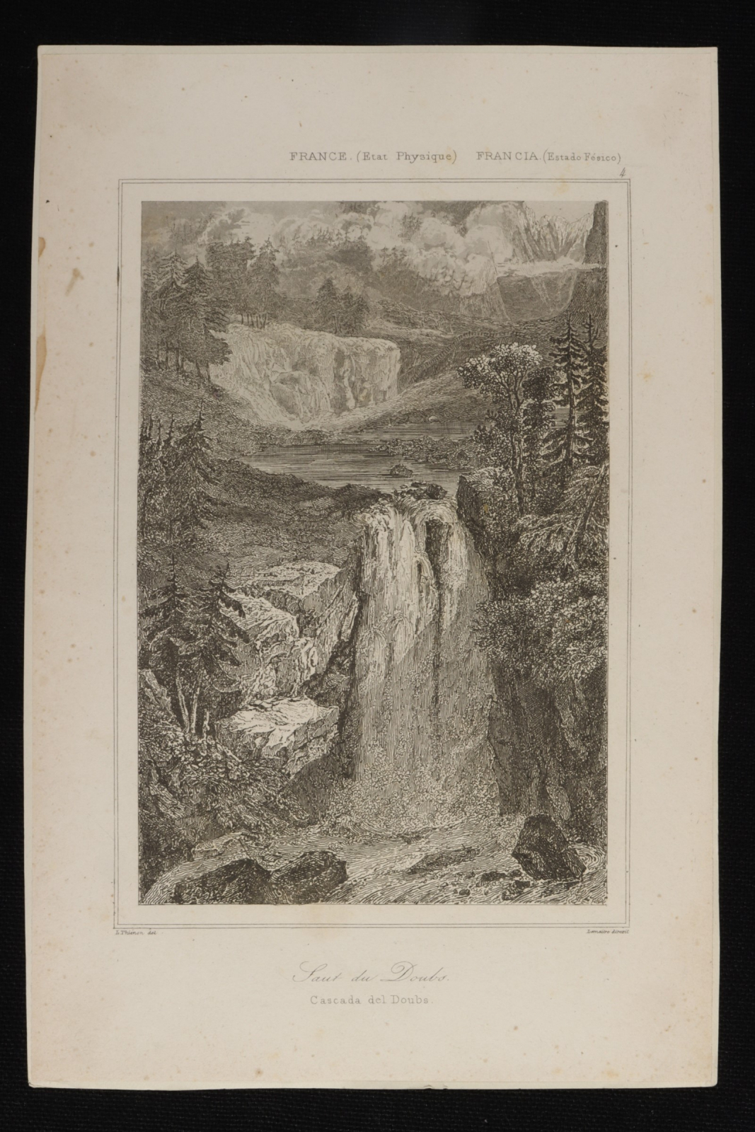 Antiques - ENGRAVING CASCADE OF THE DOUBS