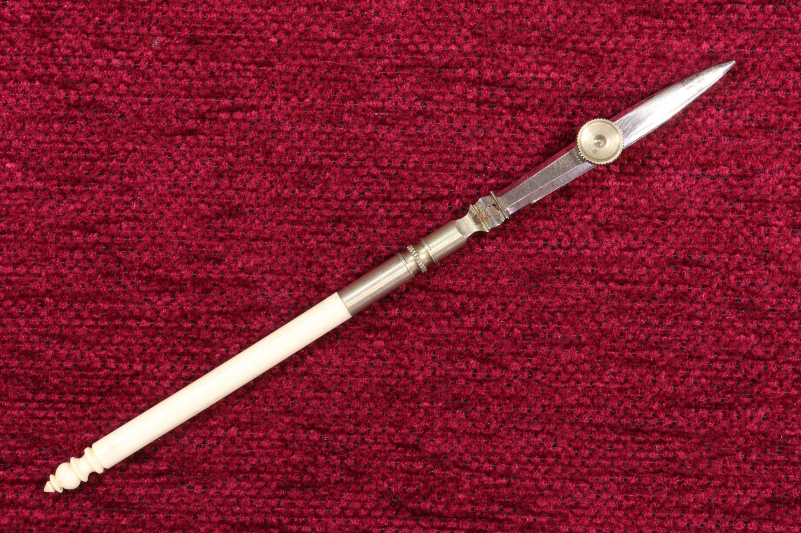 Antiques - BONE, BRASS AND STEEL TRACER LINES. S.XIX