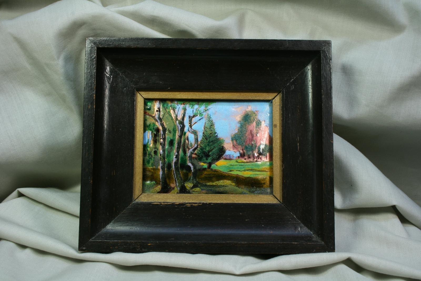 Antiques - LIMOGES ENAMEL. SIGNED. TABLE. S.XX (T)