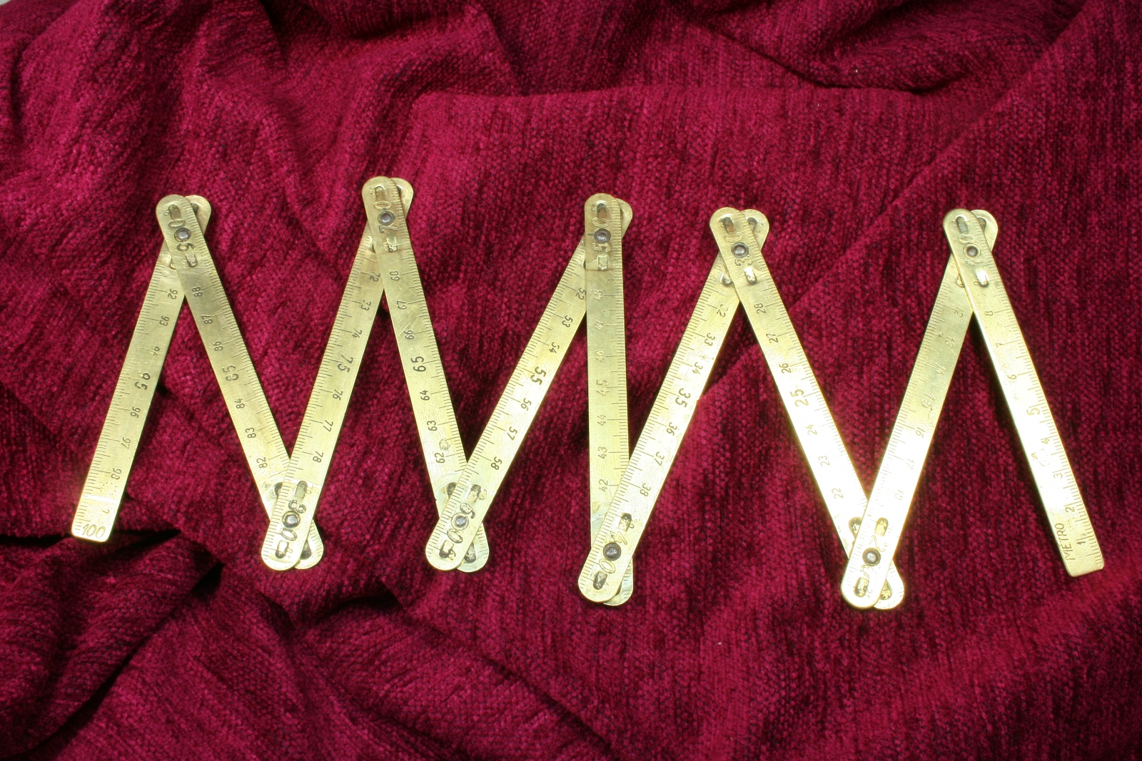 Antiques - FOLDING RULE IN CMS OF 1 M. FROG. S.XIX.