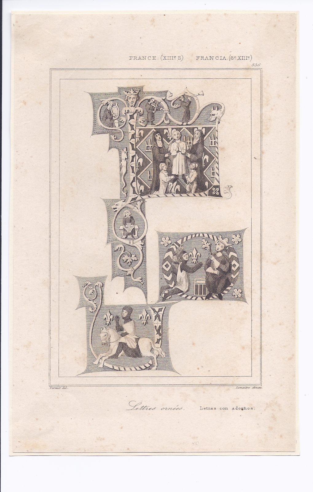 Antiques - S.XIX RECORDED. CAPITAL LETTERS. LITHOGRAPHY.