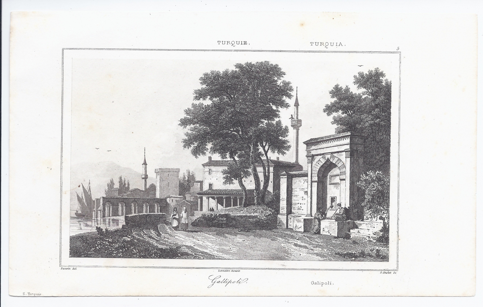 Antiguedades - GRABADO GALLIPOLI (GALIPOLI). TURQUÏ¿½A. S.CHOLET. LEMAITRE.