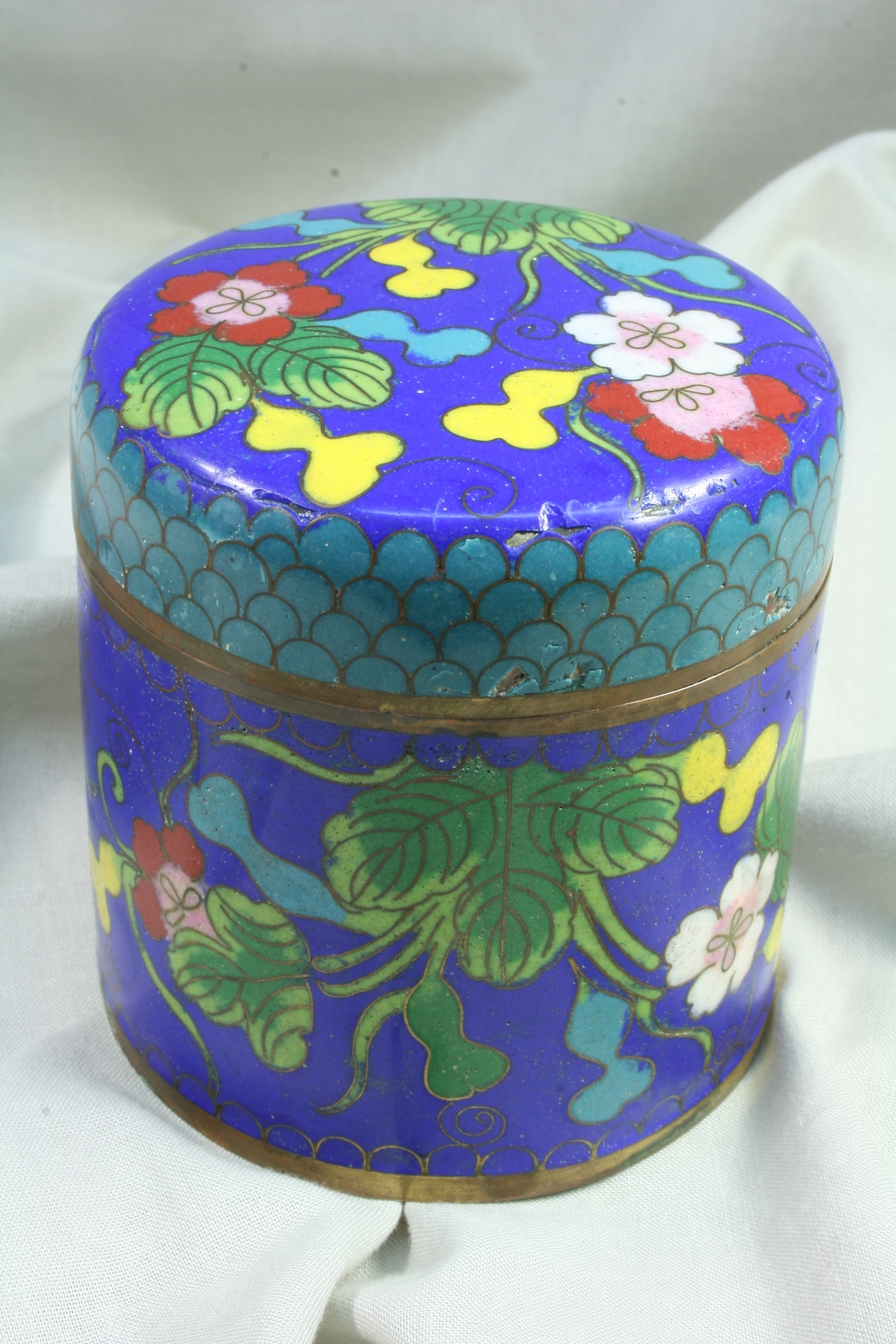 Antiguedades - CAJA CHINA ESMALTE CLOISONNÉ. S.XIX (T)