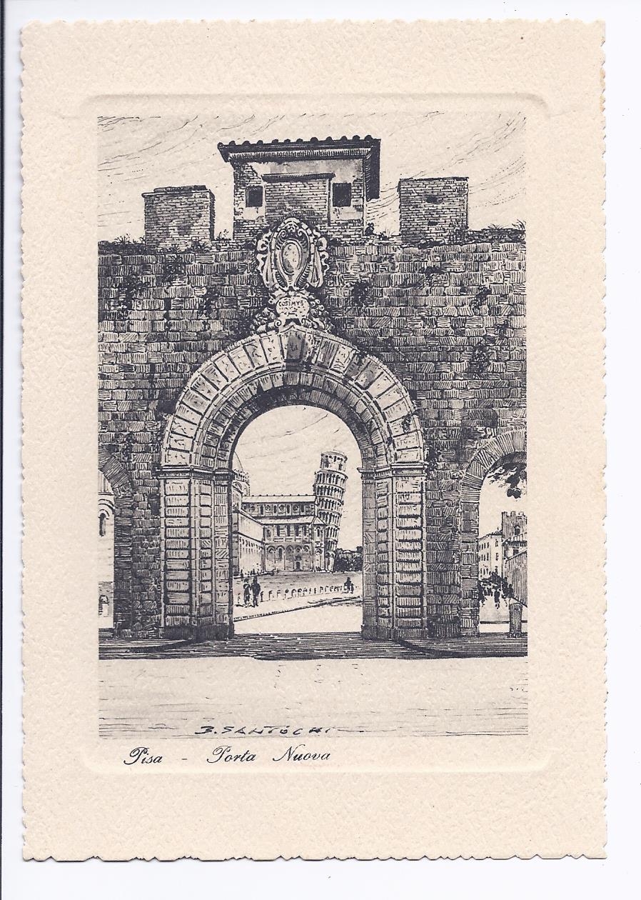 Antiguedades - POSTAL PUERTA NUEVA EN PISA. S.XX.