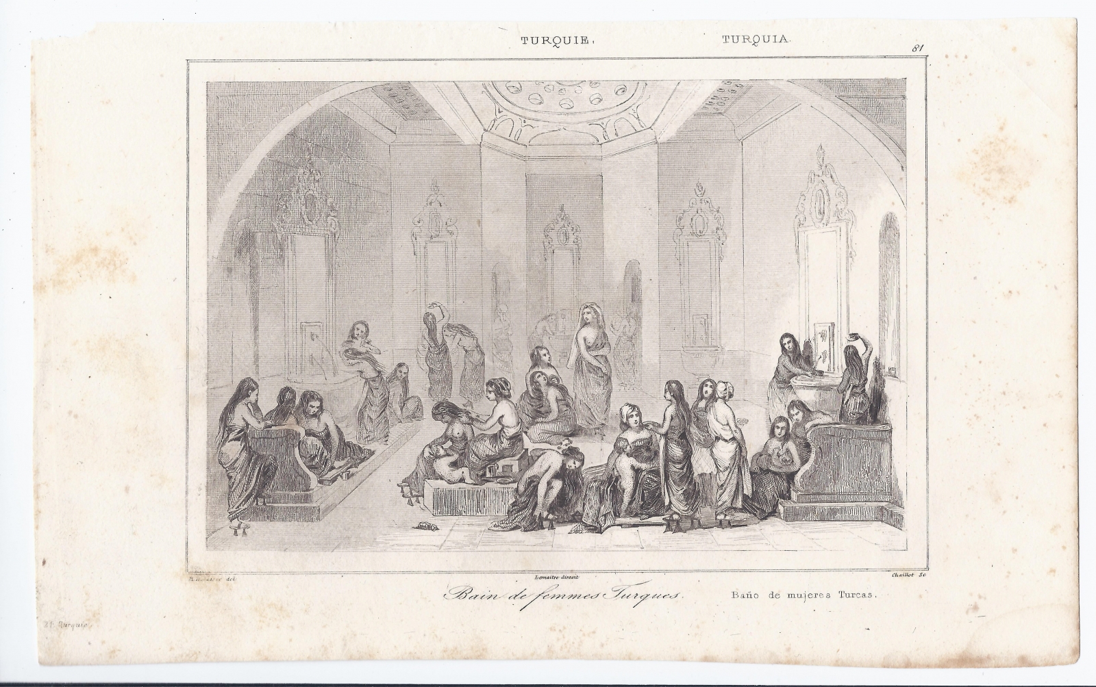 Antiques - TURKISH WOMEN ETCHING BATH. S.XIX. RARE.