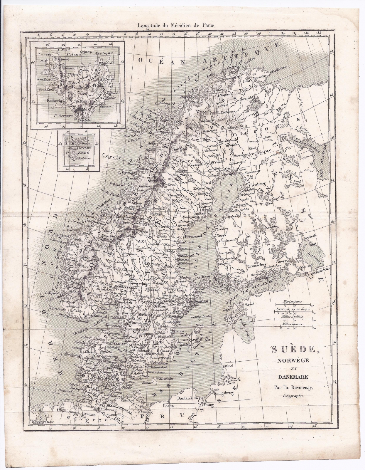 Antiguedades - GRABADO DE SUECIA, NORUEGA, DINAMARCA E ISLANDIA.THUNOT DUVOTENAY 