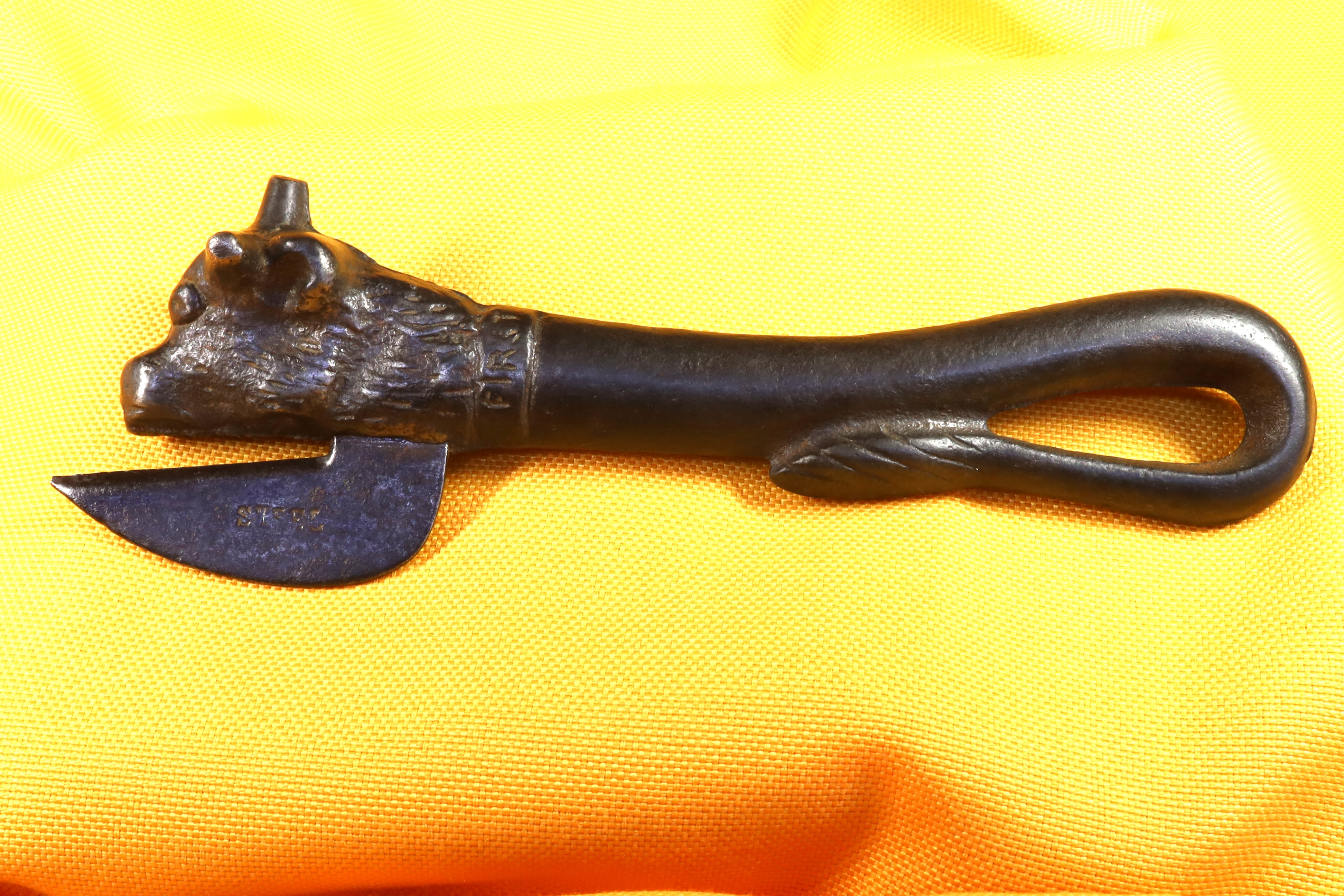 Antiques of iron can opener bull’s head 19th century