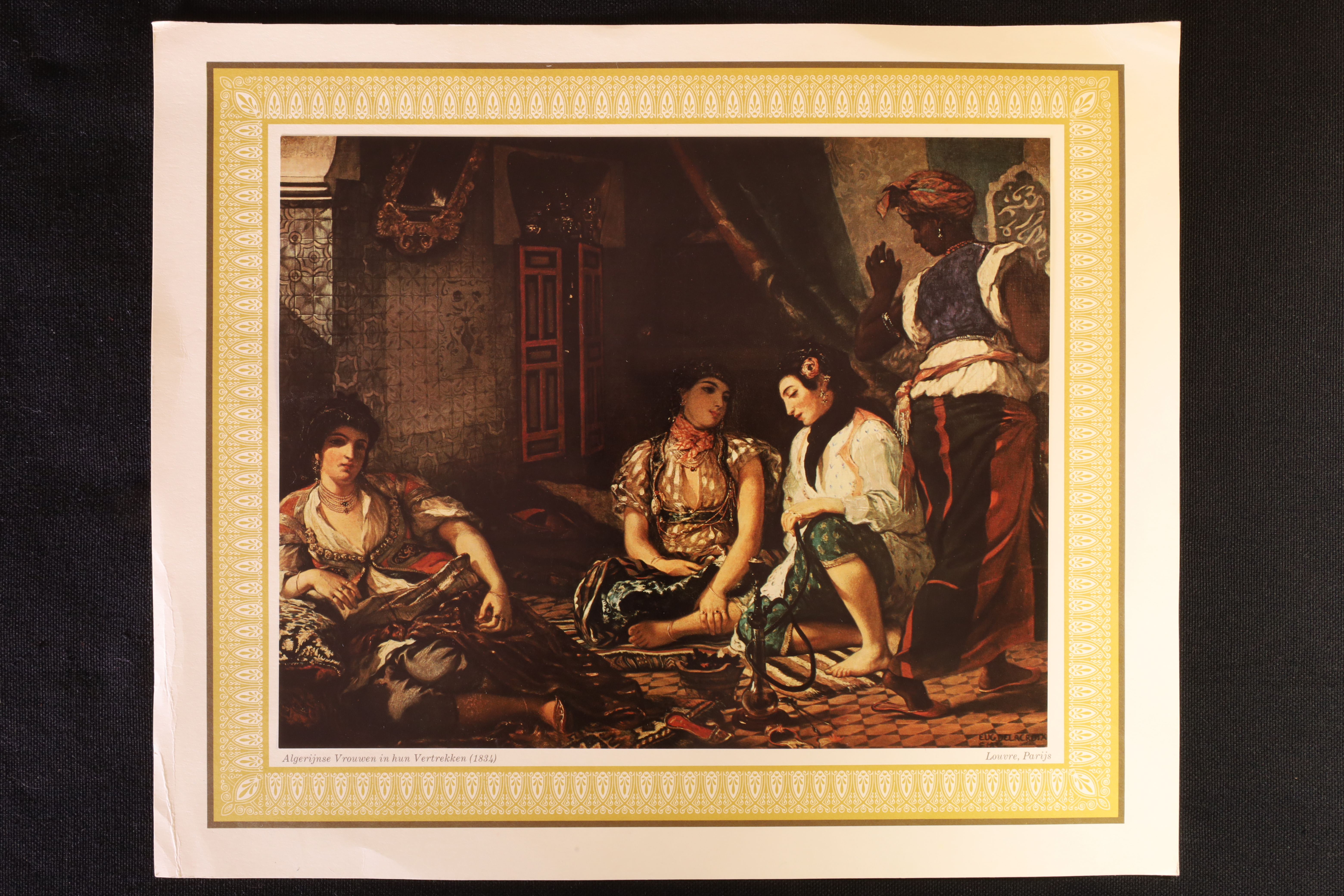 Antiguedades - LÁMINA MUJERES ARGELINAS EN SUS HABITACIONES. DELACROIX