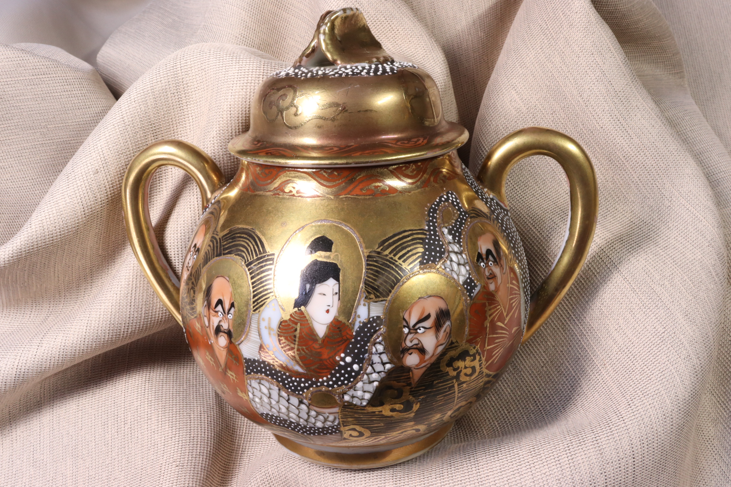 Antiguedades de azucarero porcelana satsuma japones taisho