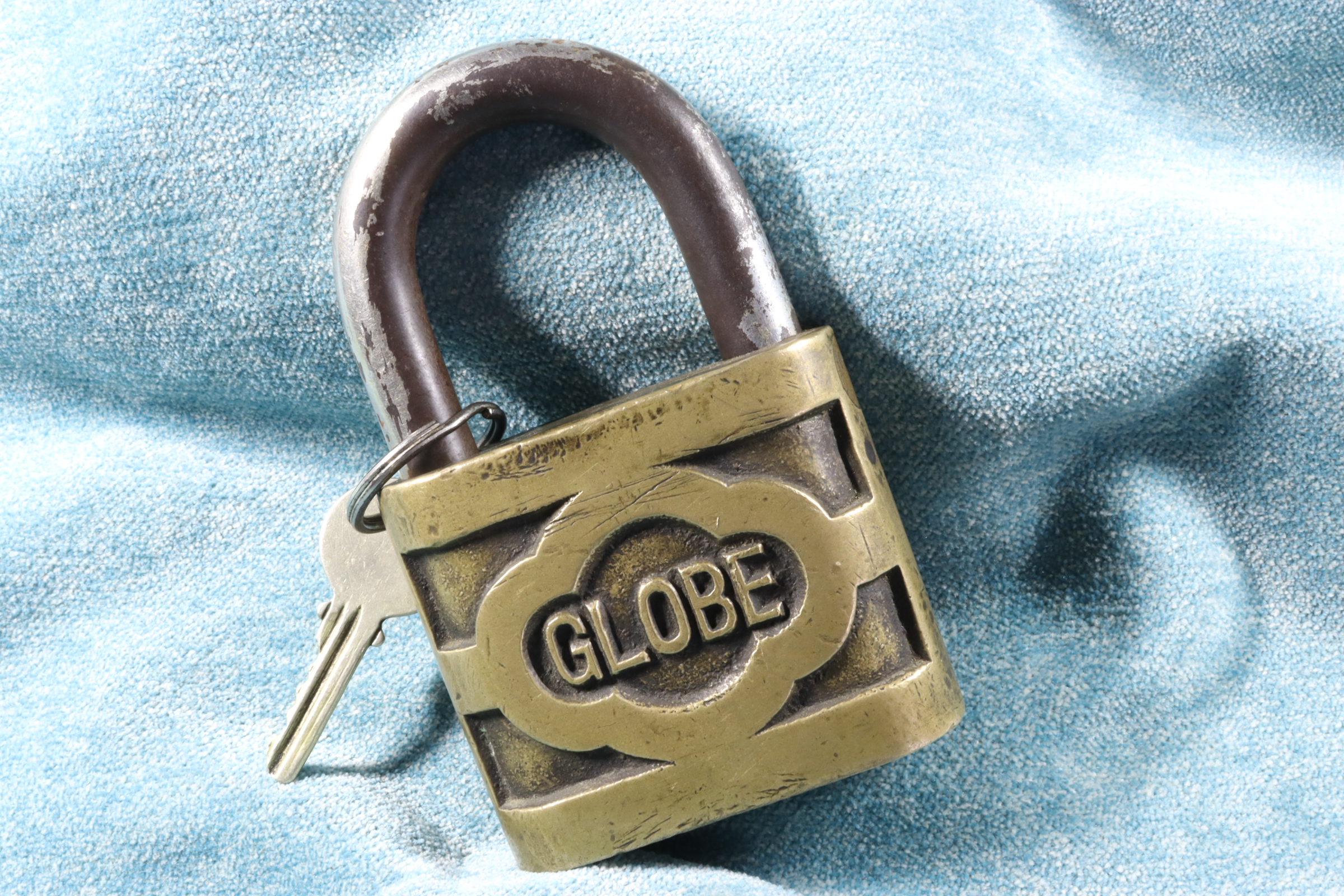 Antiguedades de candado antiguo globe gran tamaño