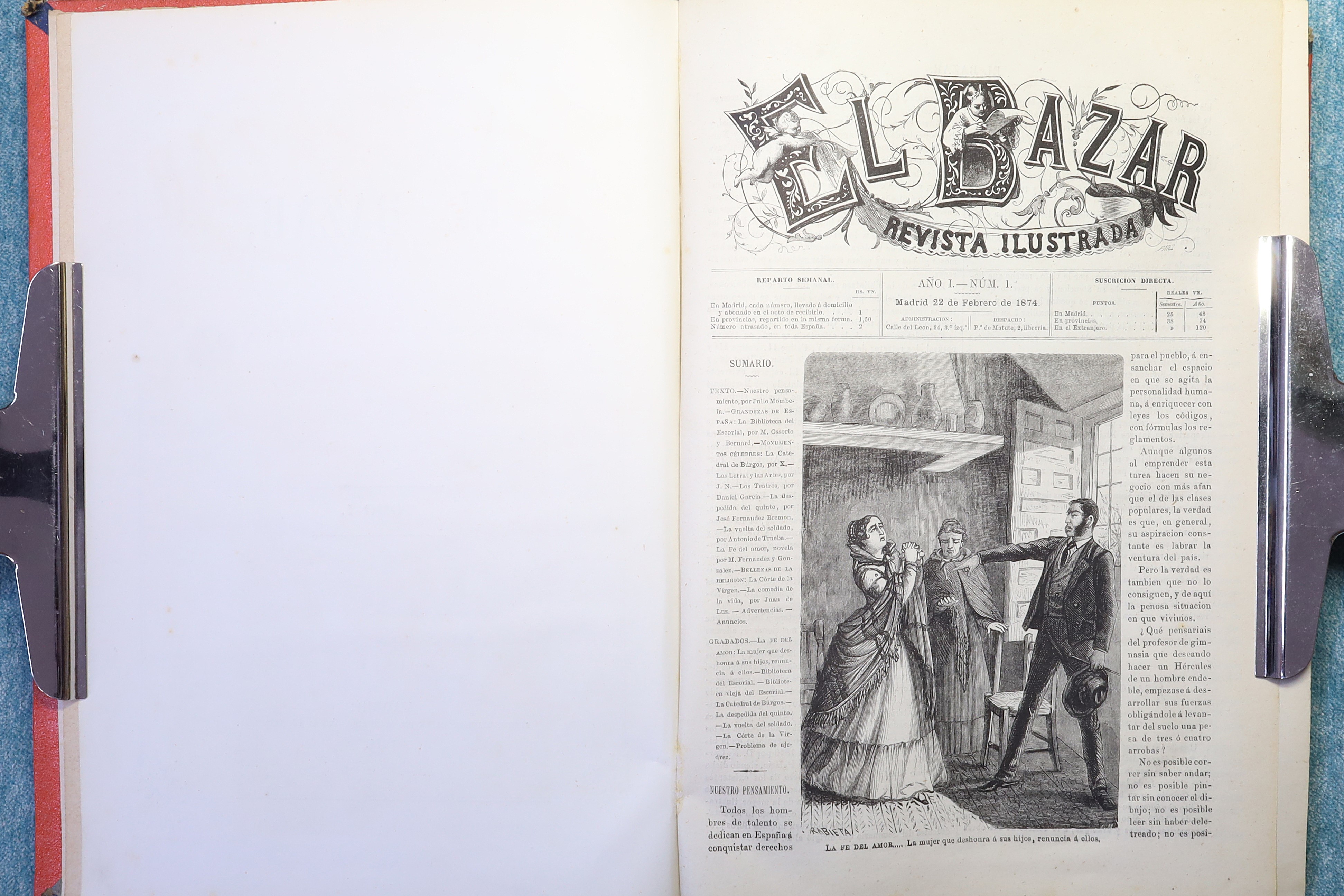 Antiguedades de el bazar illustrated magazine complete 1874