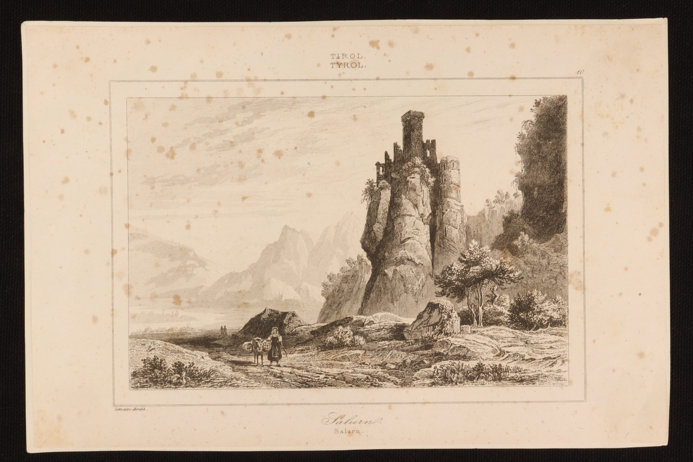Antiques - ENGRAVING SALORNO CASTLE. HADERBURG.