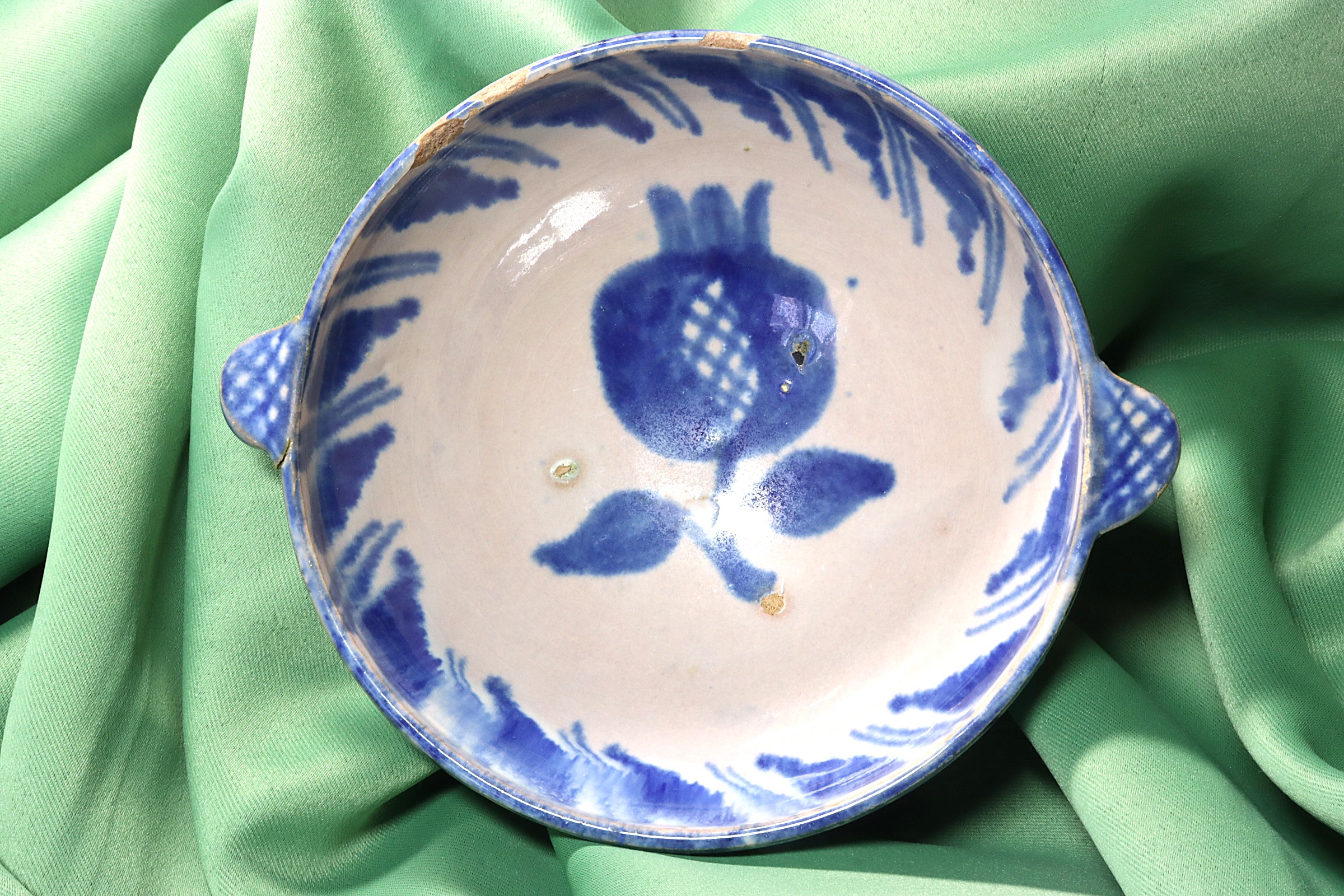 Antiguedades de fajalauza bowl blue granada 19th century