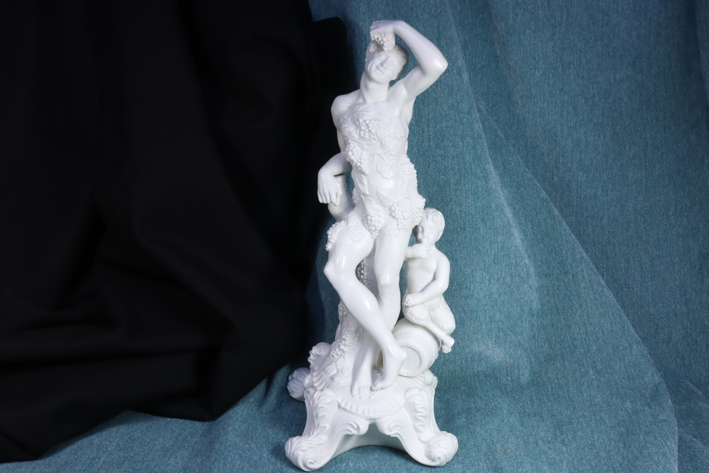 Antiques - BISCUIT SCULPTURE. MAN WITH FAUN. AUTUMN.
