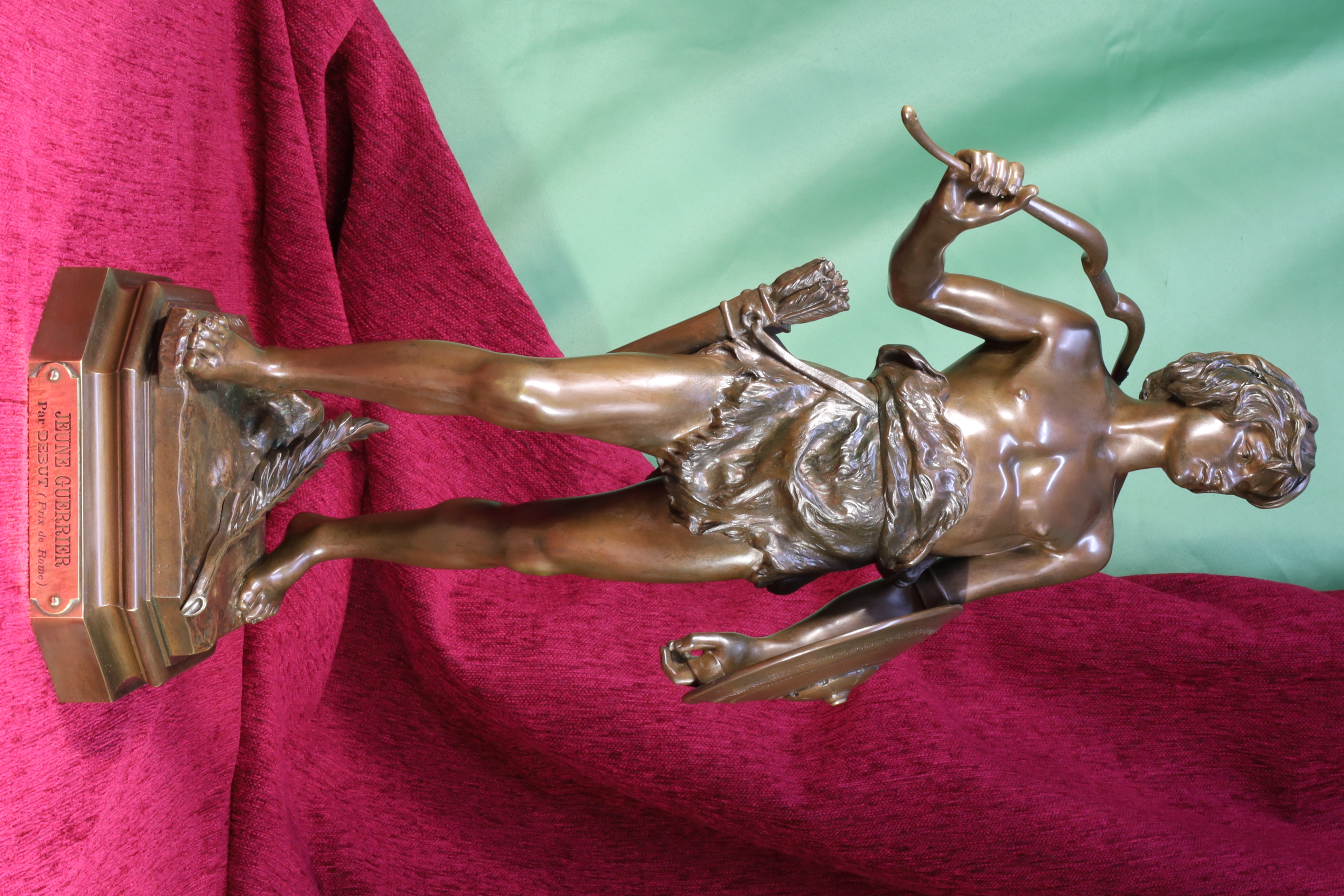 Antiguedades de escultura guerrero bronce firmado jean didier debut