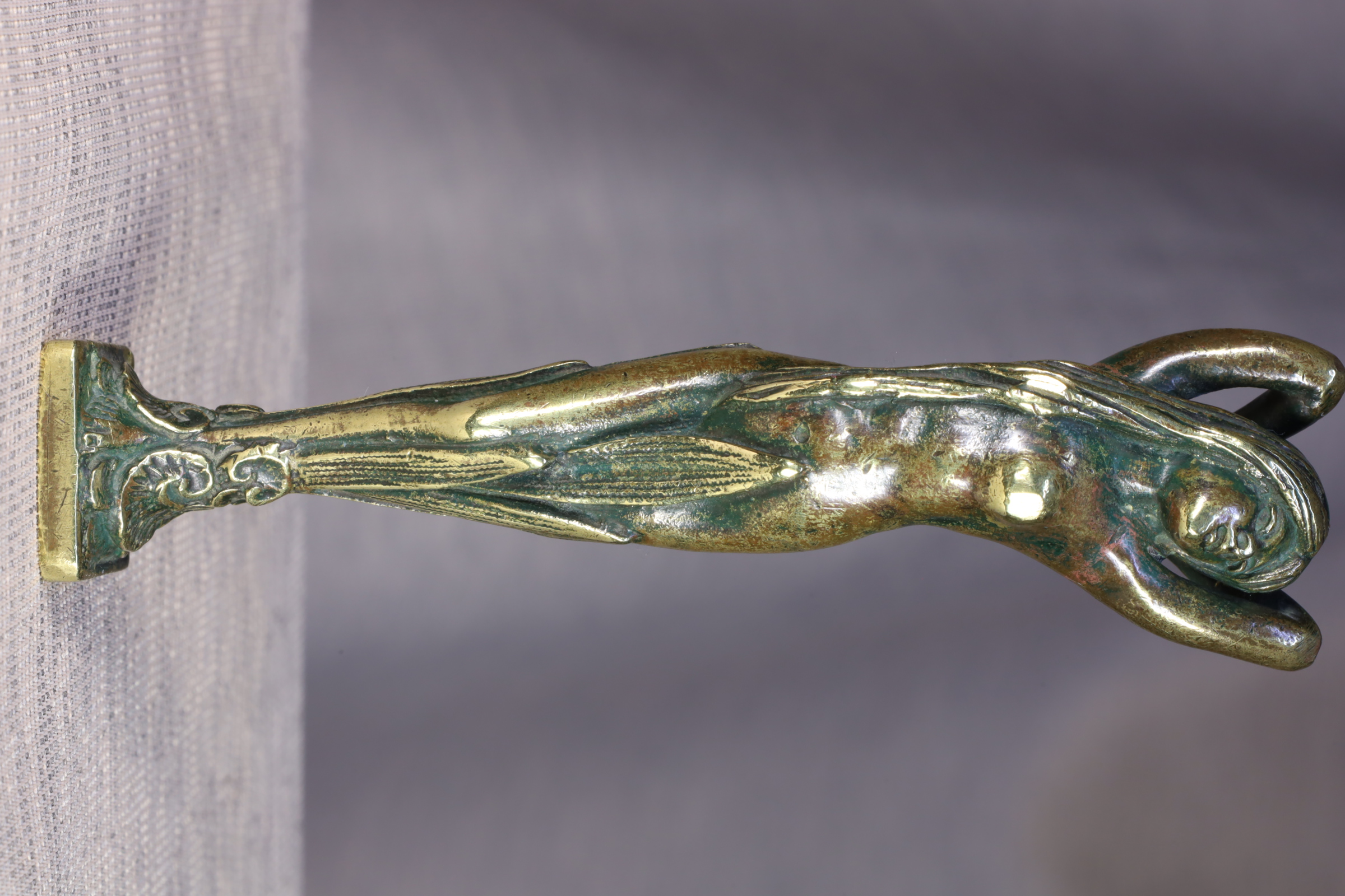 Antiques of sculpture of a woman with a seal art nouveau monogram vg
