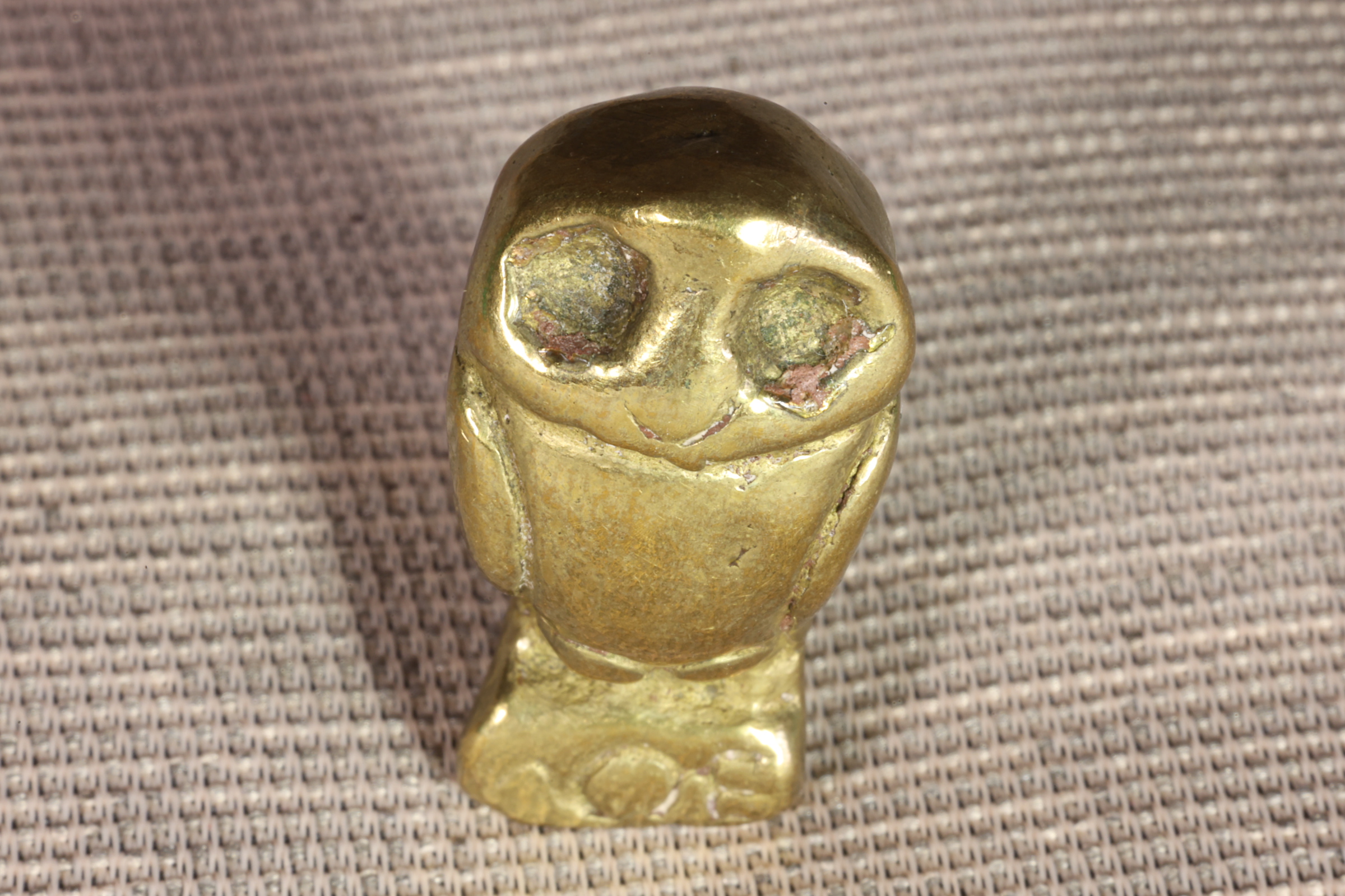 Antiguedades de figura buho miniatura bronce
