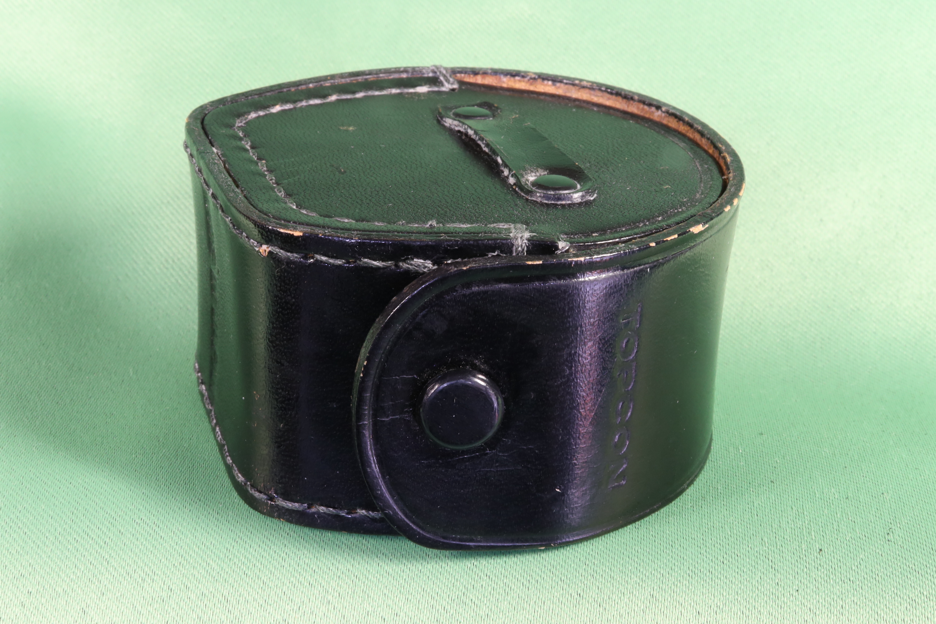 Antiques of leather film reel case topcon japanese